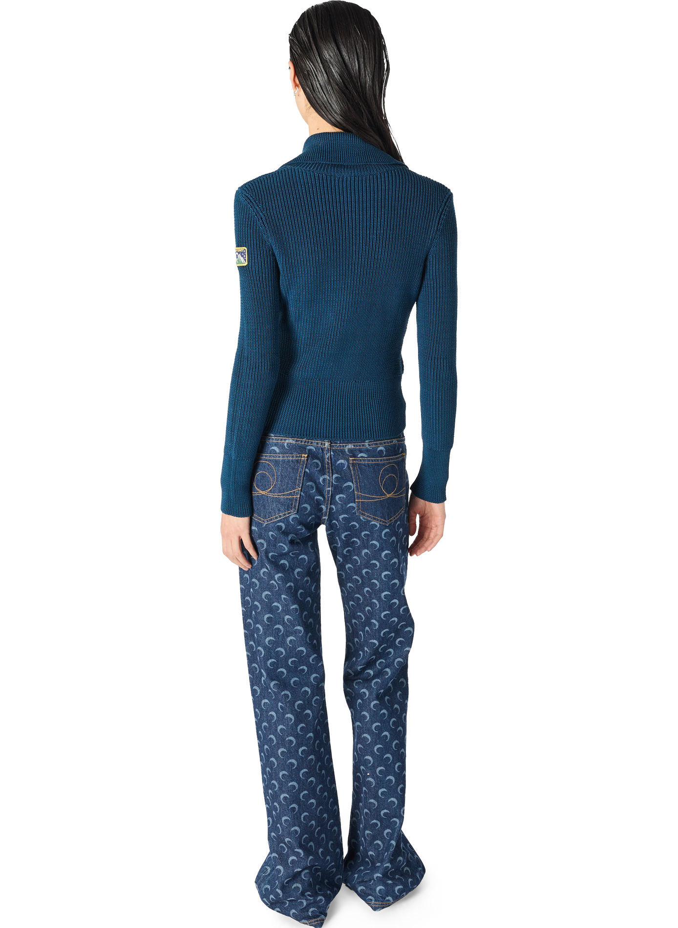 Cardigan deadstock à patchs scout MARINE SERRE Bleu