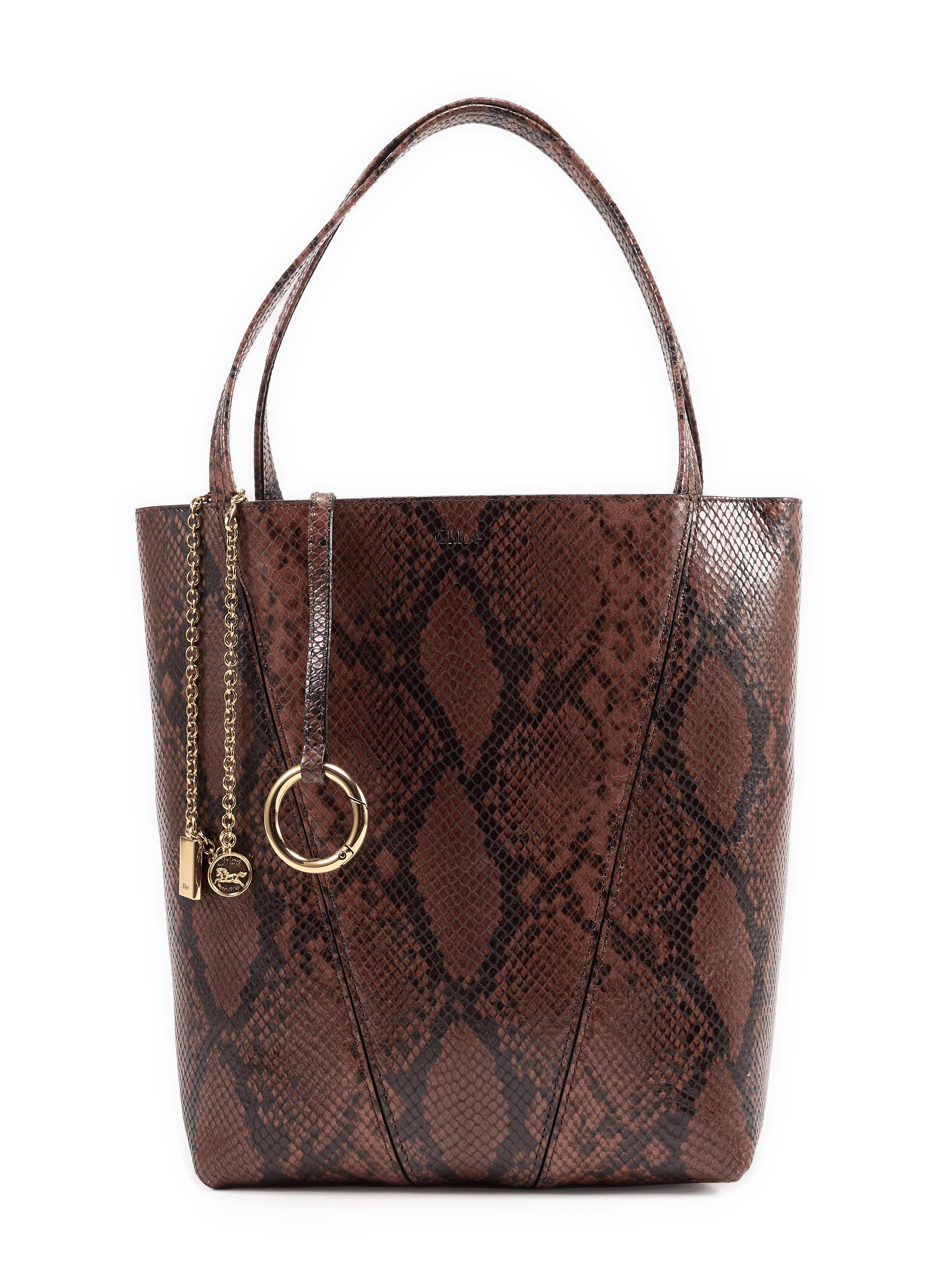 SAc seau effet crocodile Chloé Spin en cuir de veau CHLOÉ Multicolore