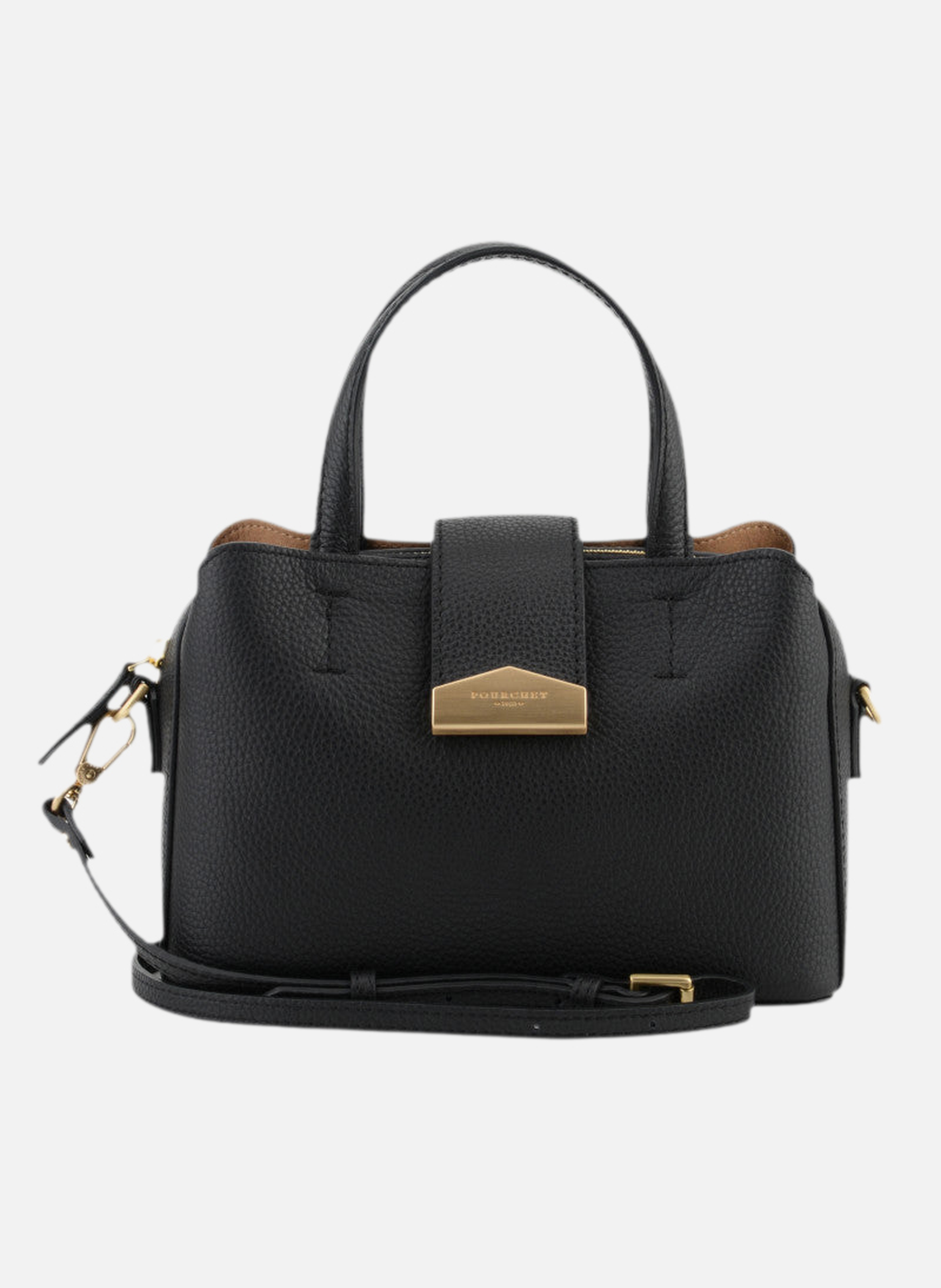 Cavalcade | sac porté épaule mm en cuir de vachette | Noir POURCHET Femme