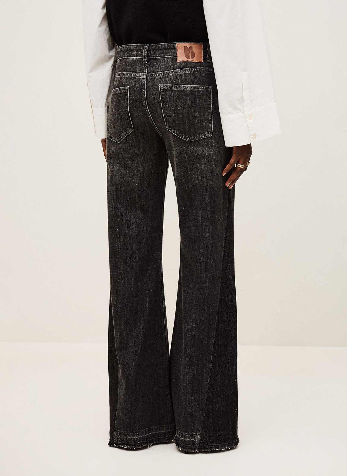 Fadou organic cotton flare jeans BA&SH Black