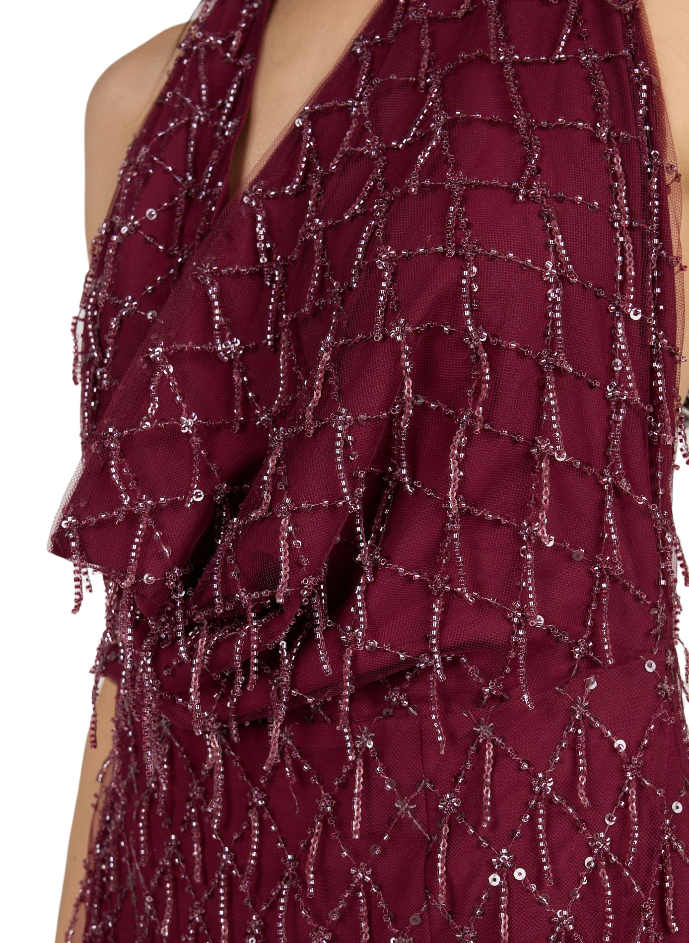 Sequin backless midi dress ROTATE Red