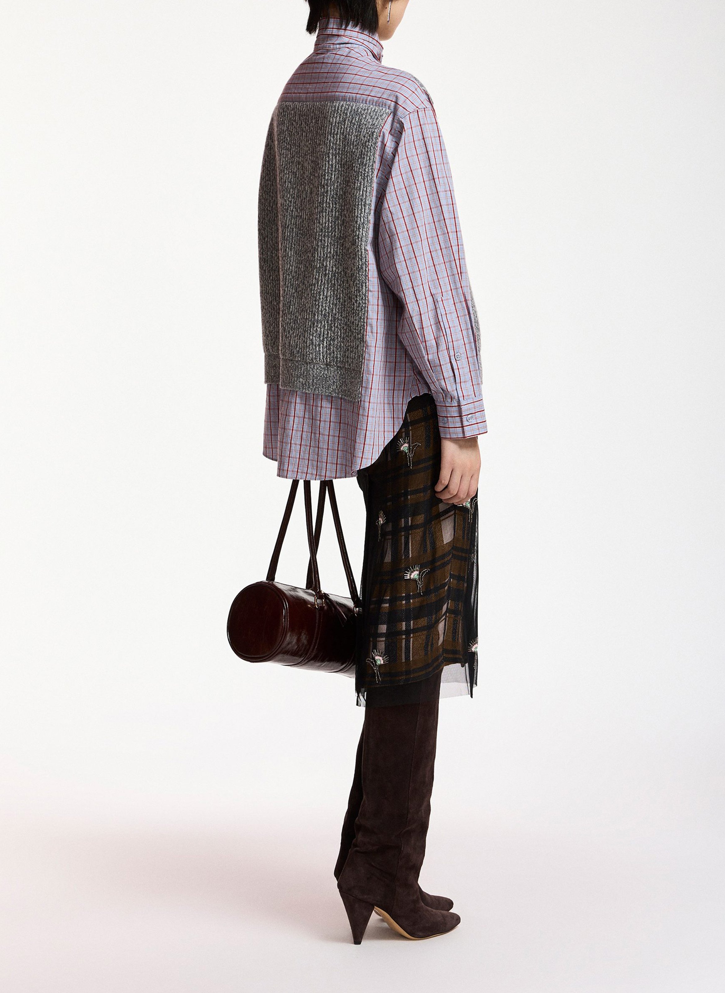 Chemise oversize superposée en laine kute ESSENTIEL ANTWERP Gris