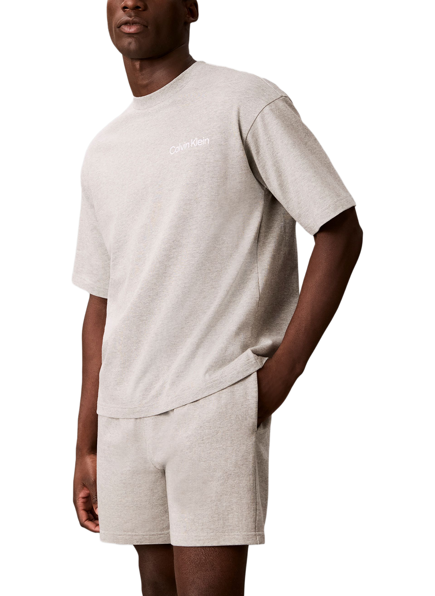 Pyjama-T-Shirt mit Logo aus Baumwollmischung CALVIN KLEIN Grau