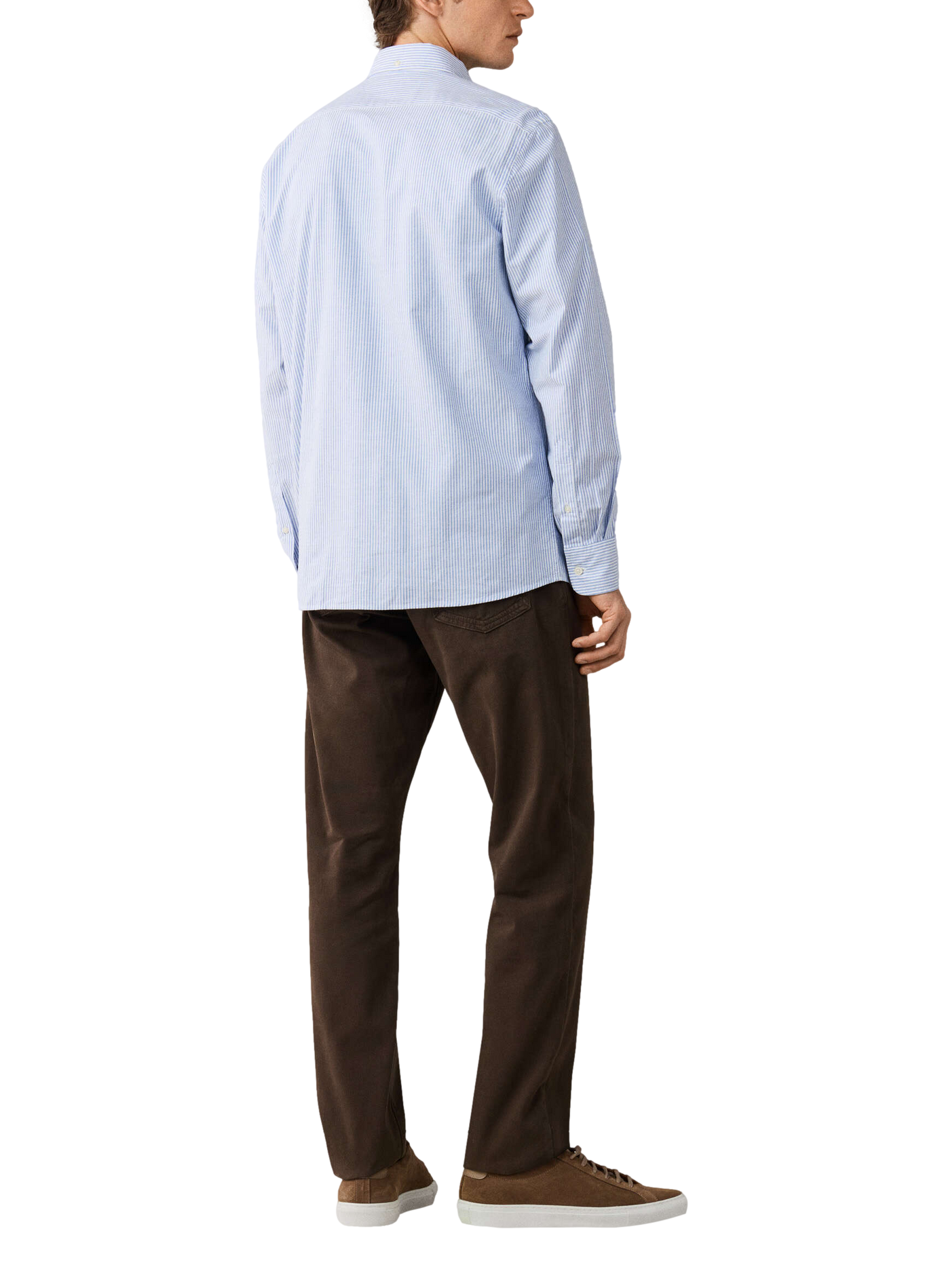 Rechte gestreepte katoenen blouse met knoopkraag FACONNABLE Blauw