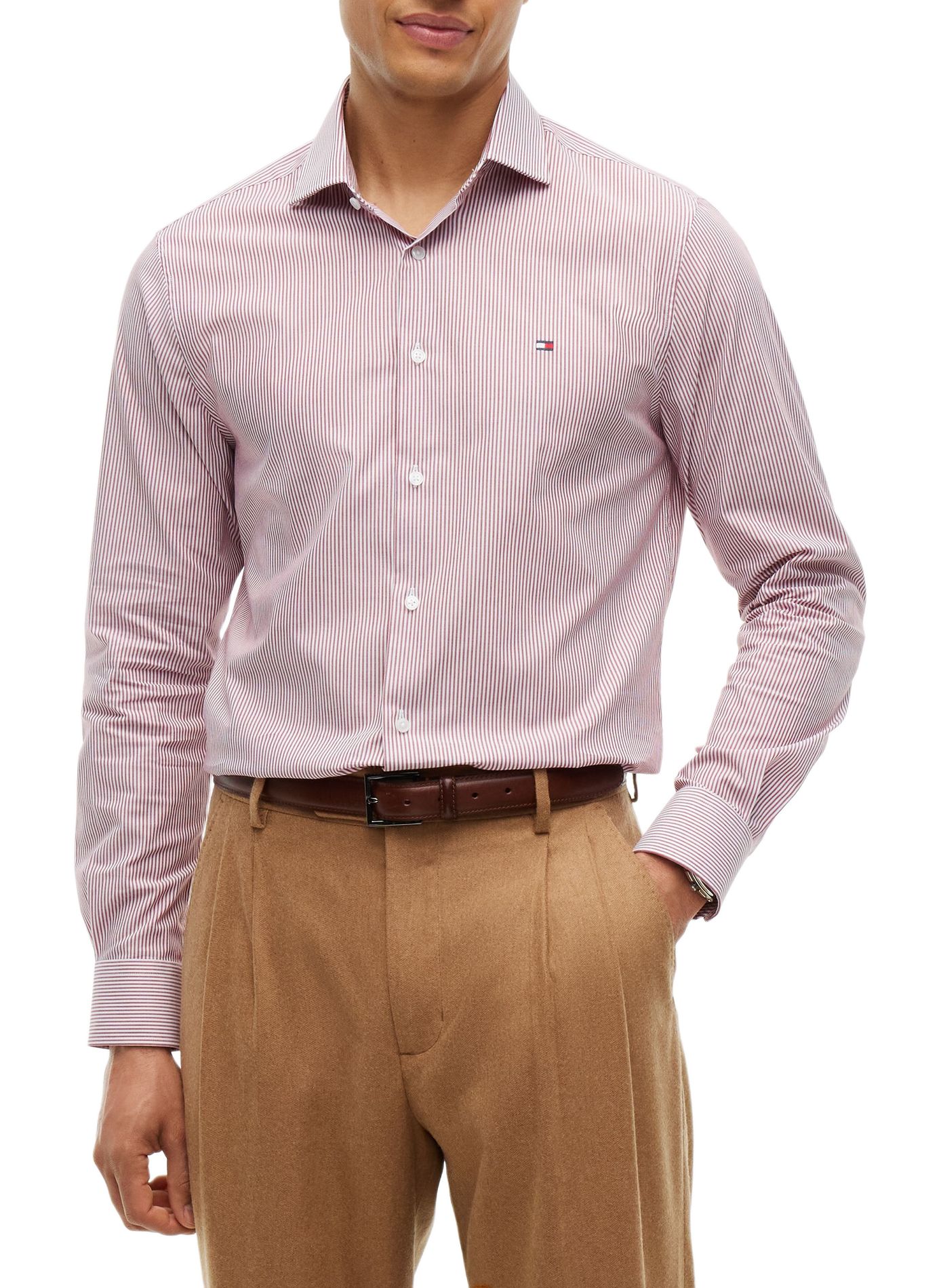 Gestreiftes Hemd aus Baumwolle TOMMY HILFIGER Rot