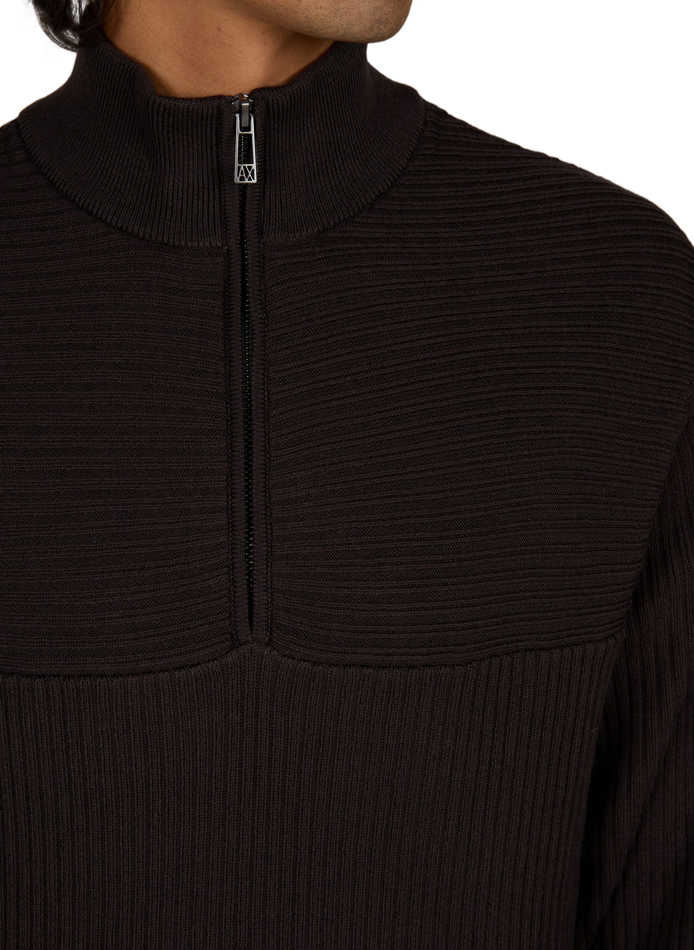 Pull droit en maille ARMANI EXCHANGE Marron