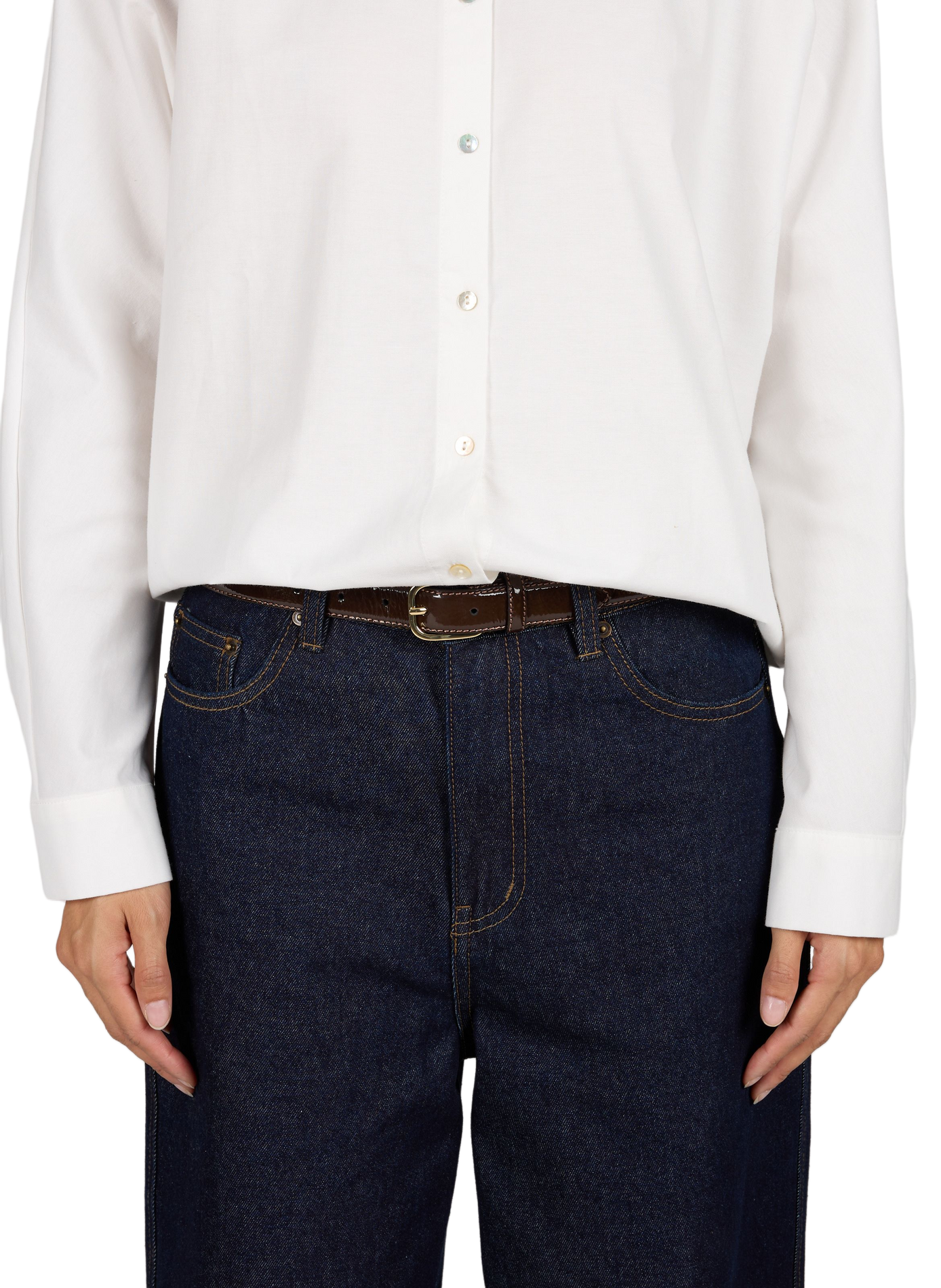 Leather belt  AU PRINTEMPS PARIS Brown
