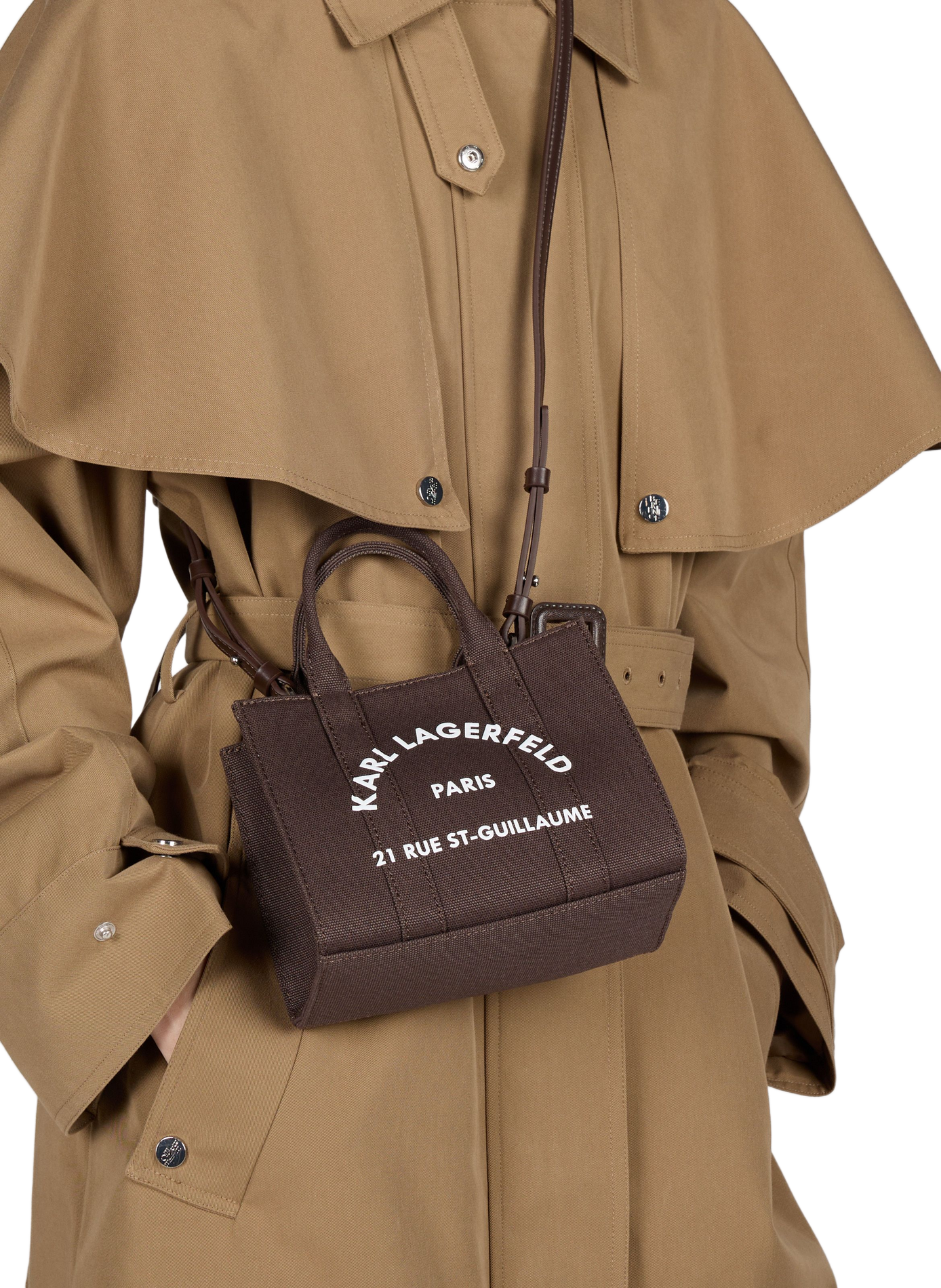 Cotton handbag KARL LAGERFELD Brown