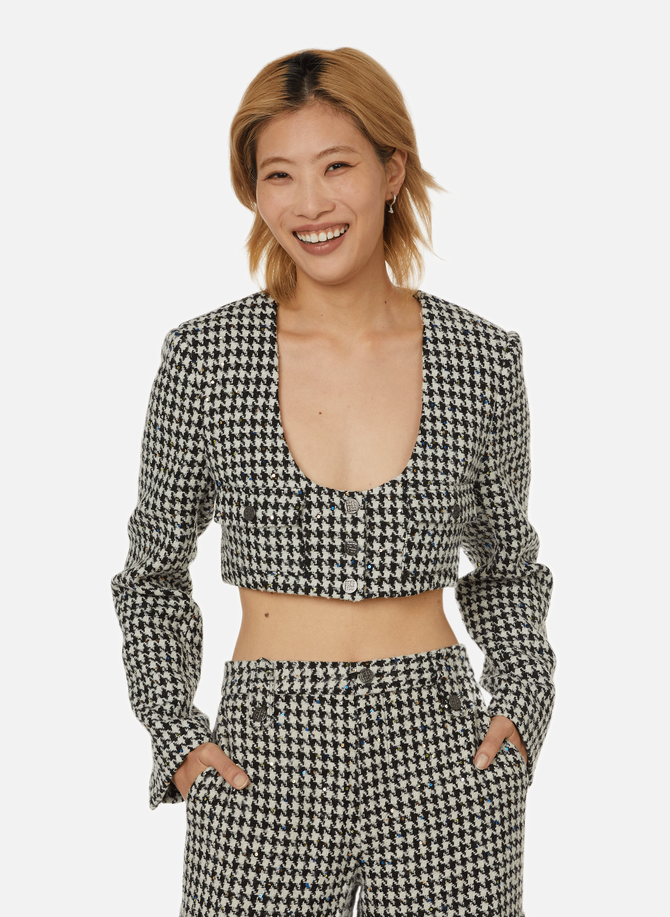 Houndstooth and sequin jacket in virgin wool blend ROTATE