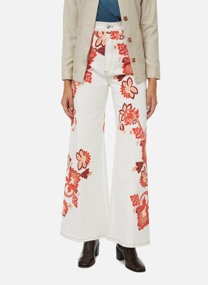 Wide-leg jeans with ETRO print