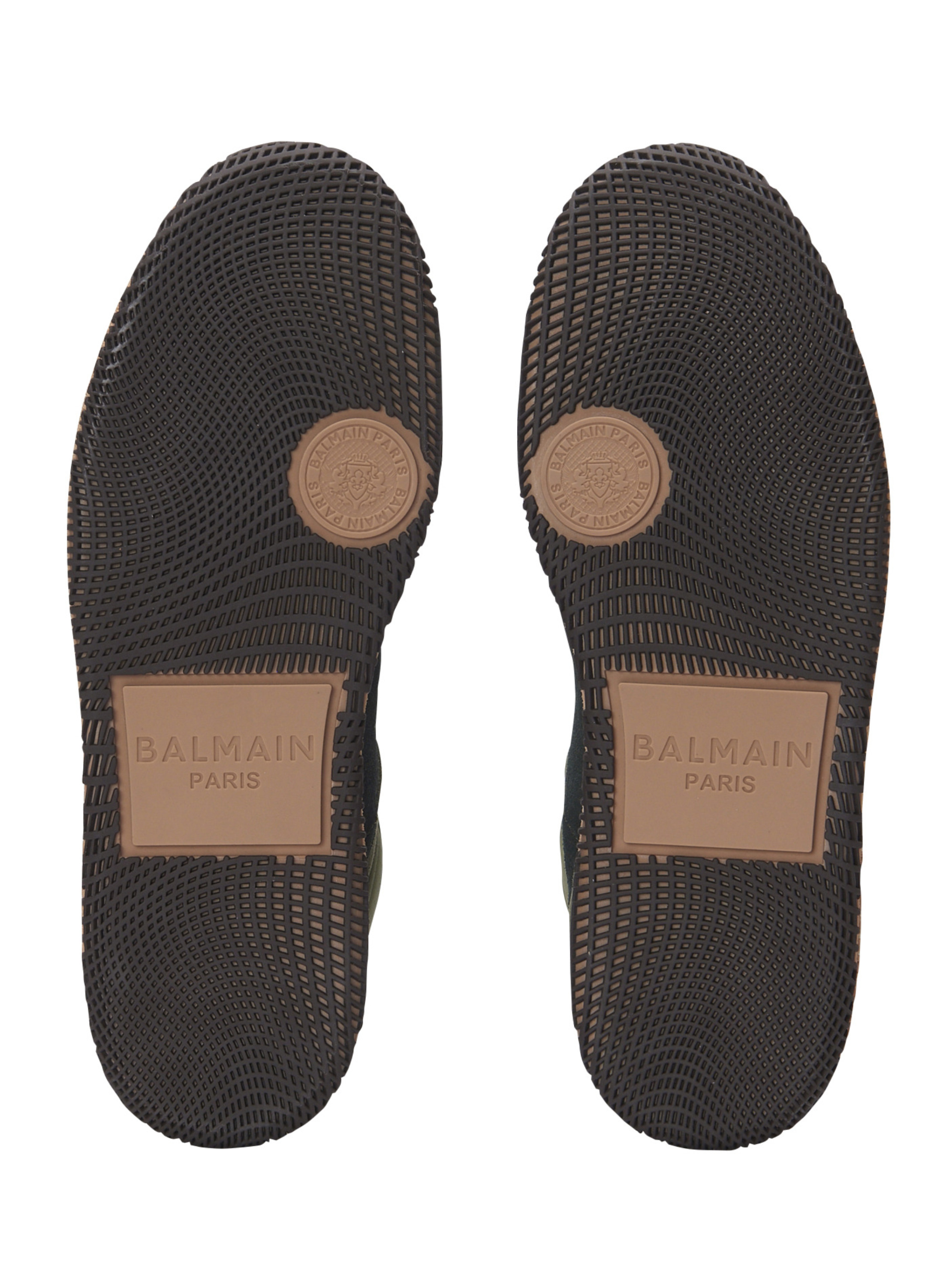 Baskets balmain swan mid-top en cuir de veau et cuir suédé BALMAIN Noir