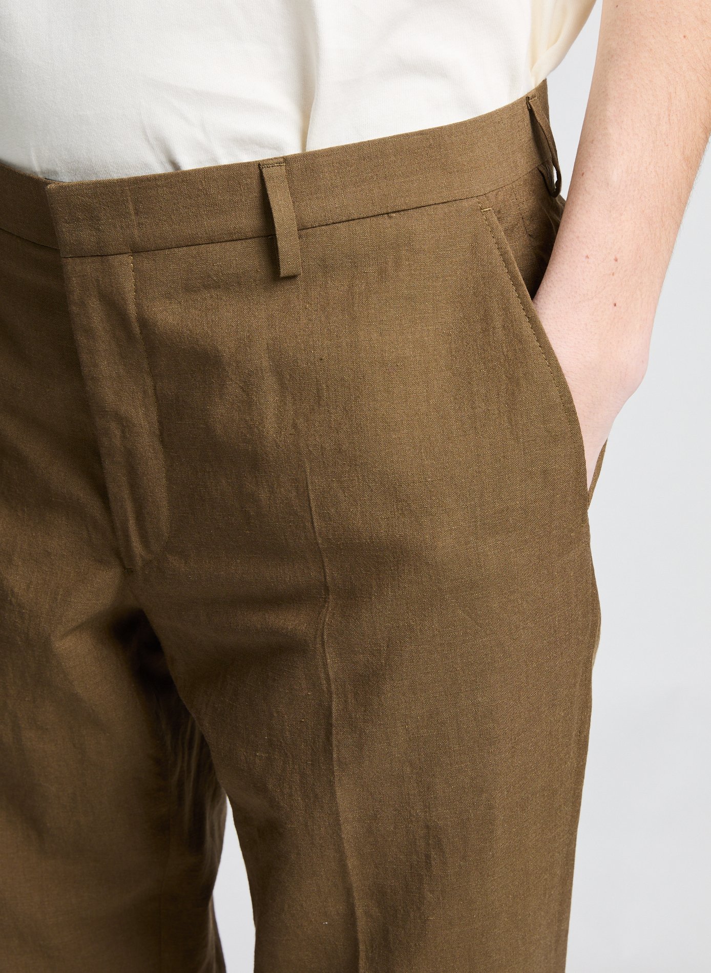 Linen Flin Shirt AU PRINTEMPS PARIS Khaki