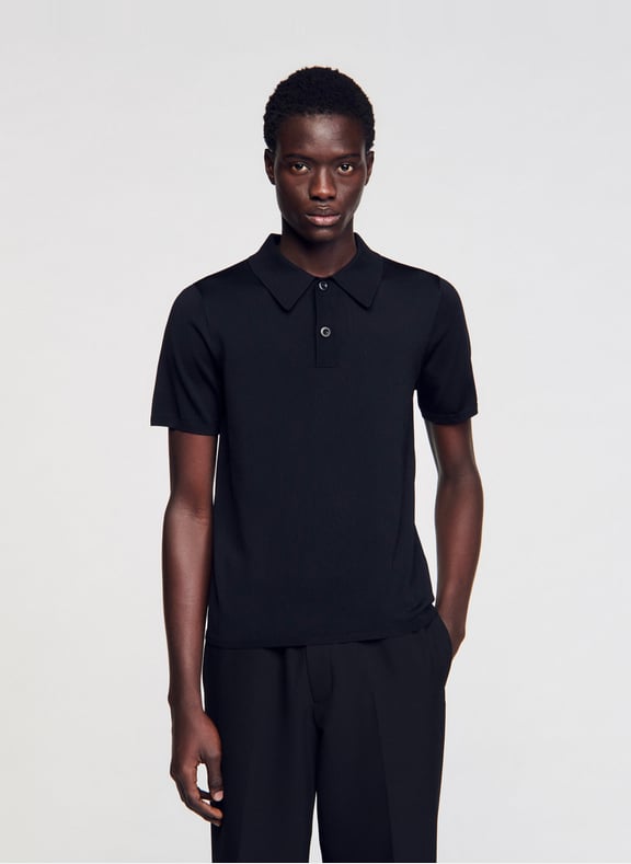 Polo regular fit Noir by SANDRO SANDRO Polo regular fit Noir