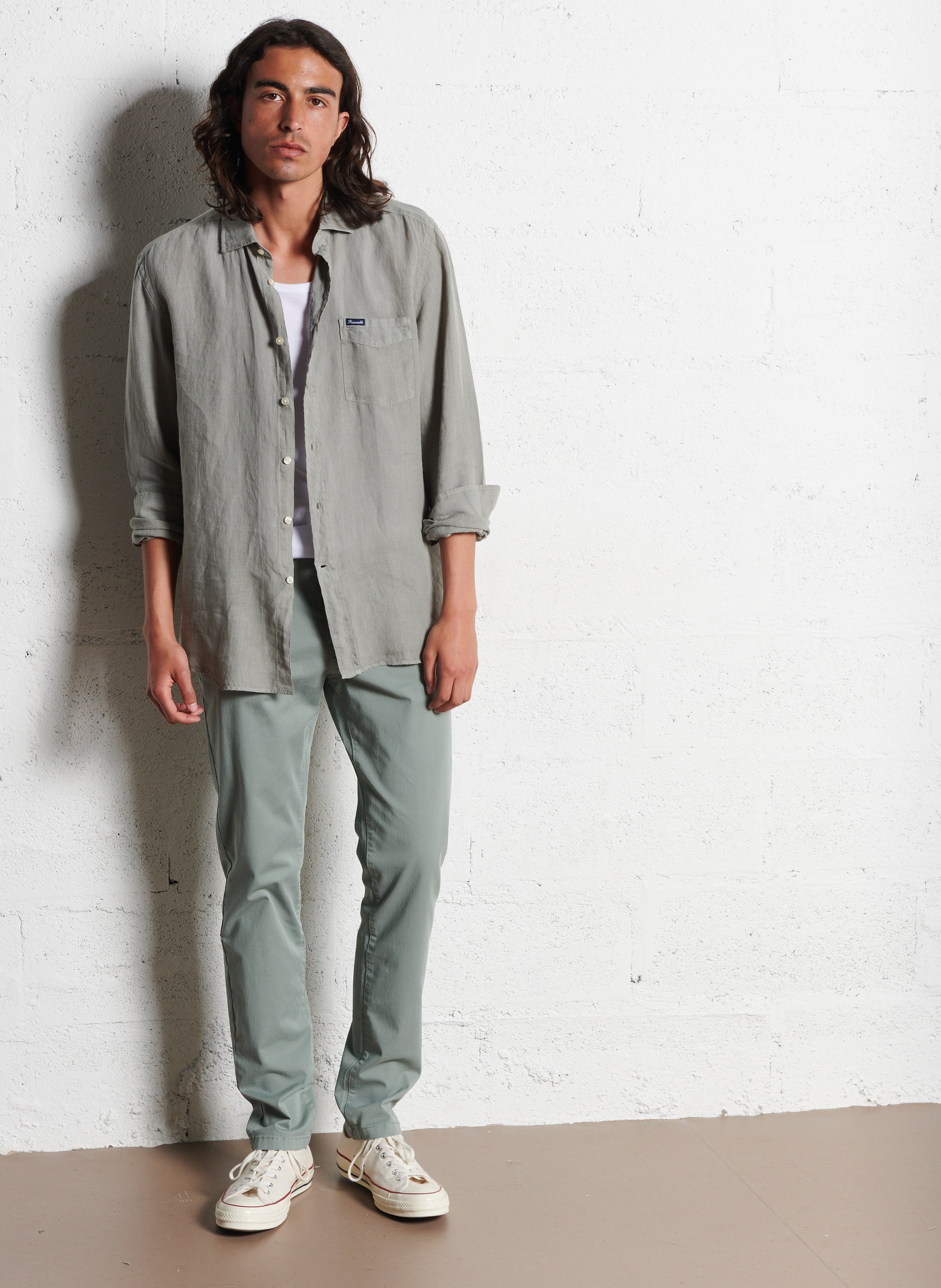 Pantalon droit en coton mélangé IKKS Bleu