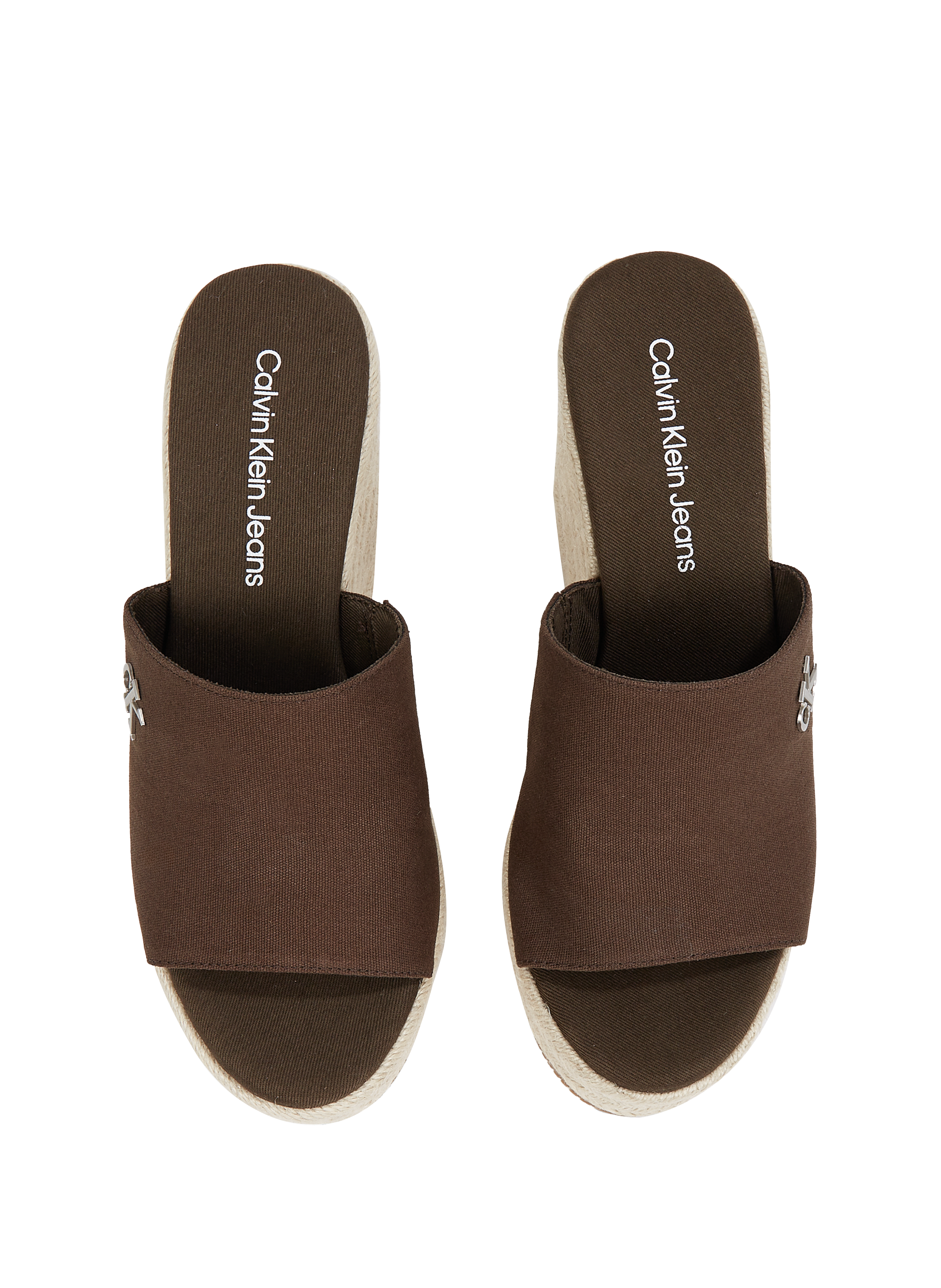 Sandales espadrilles compensées CALVIN KLEIN Marron