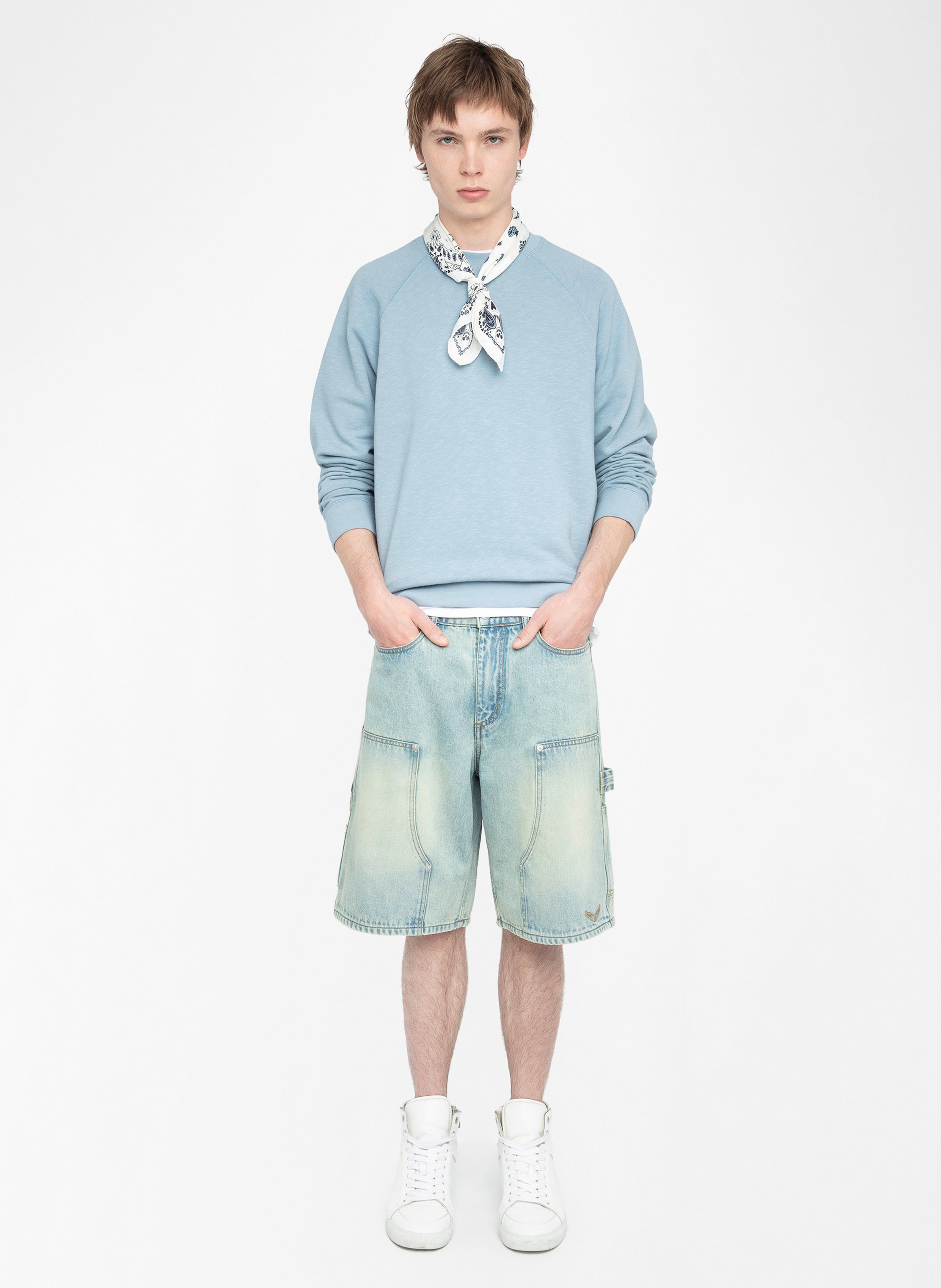 Sweat col rond en coton uppy ZADIG&VOLTAIRE Bleu