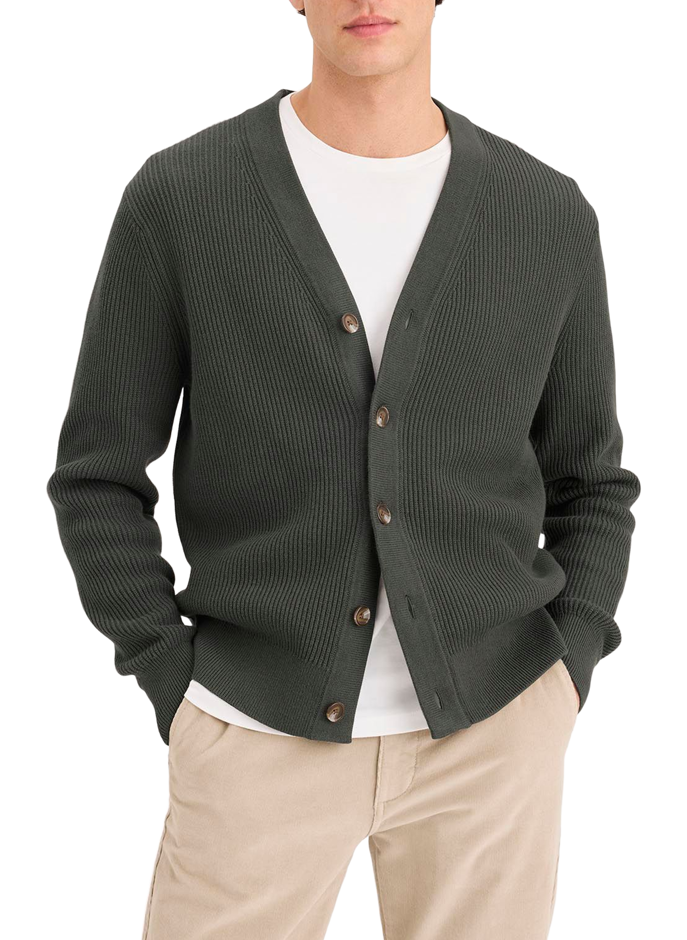DOCKERS Wool cardigan Khaki