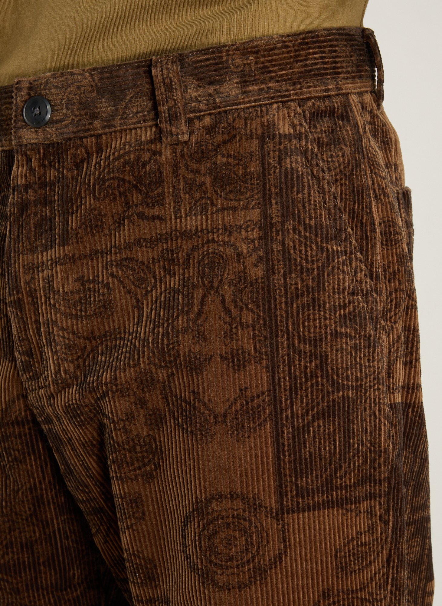 Pantalon droit à motif en coton LES DEUX Marron