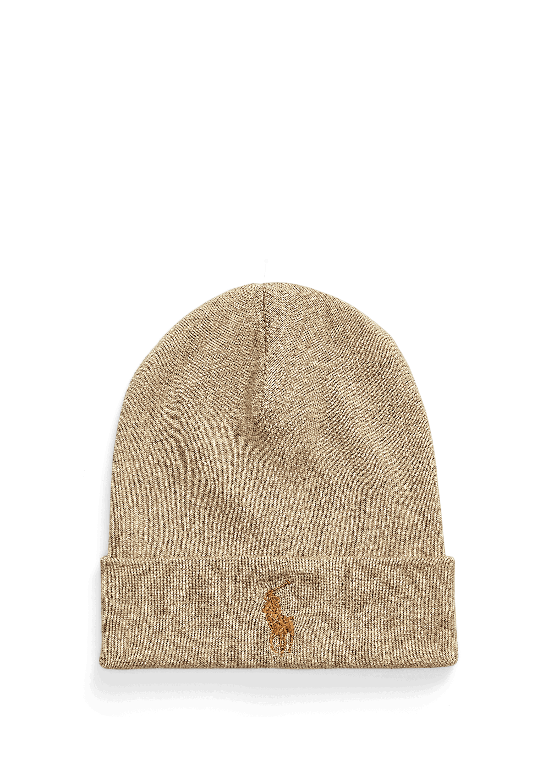 POLO RALPH LAUREN Bonnet côtelé à logo Beige