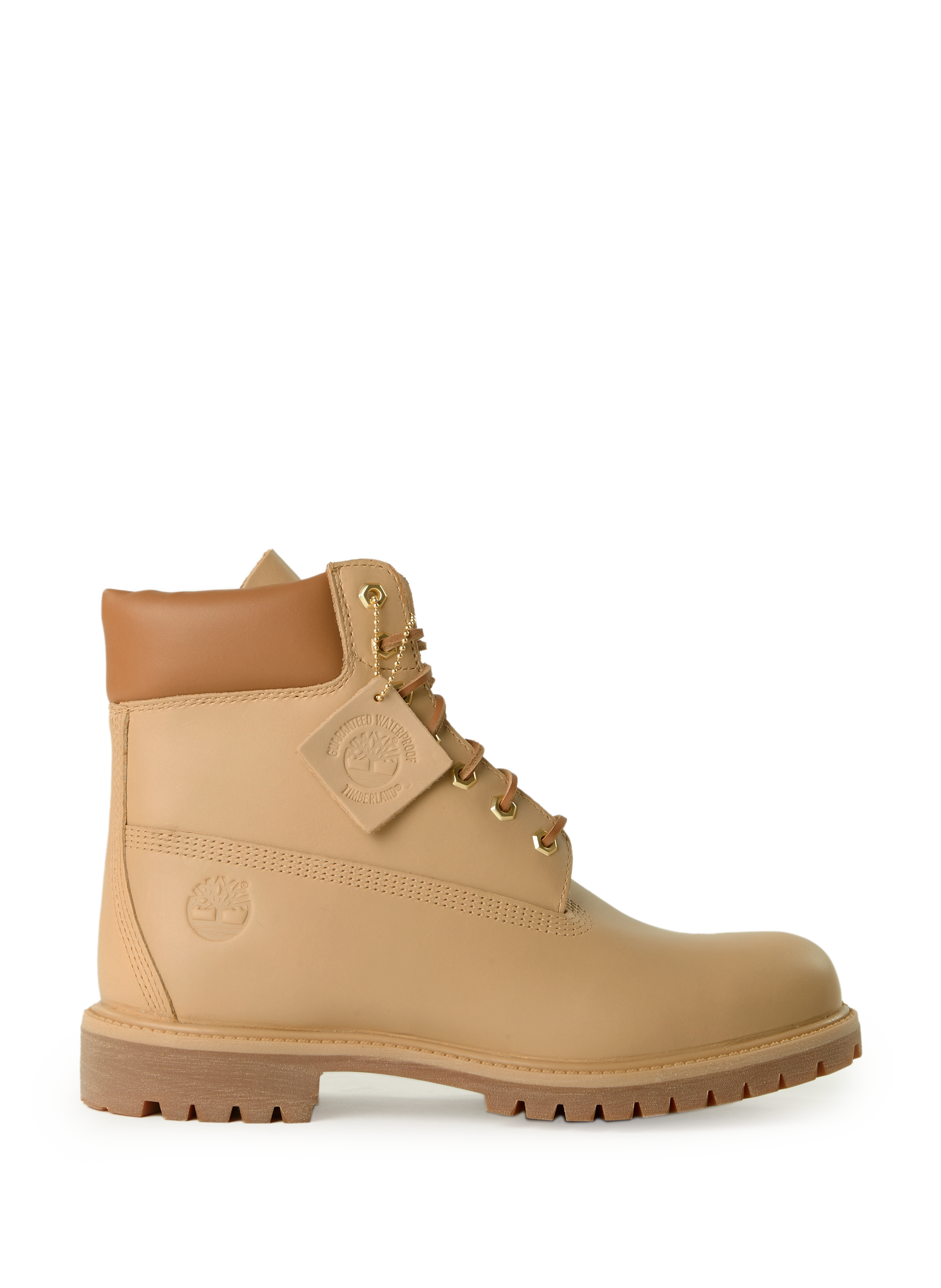 TIMBERLAND Two-tone leather notched sole boots Beige