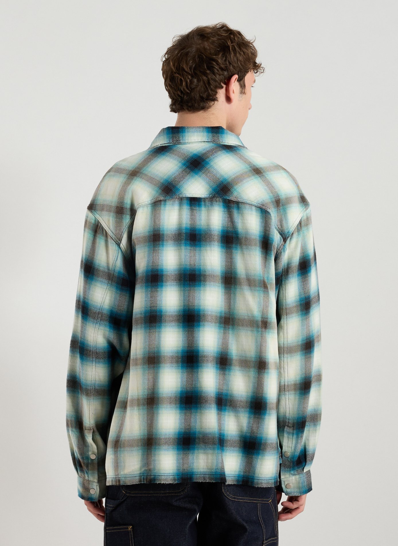 Classic Checkered Shirt in Blended Cotton REPRESENT Blue