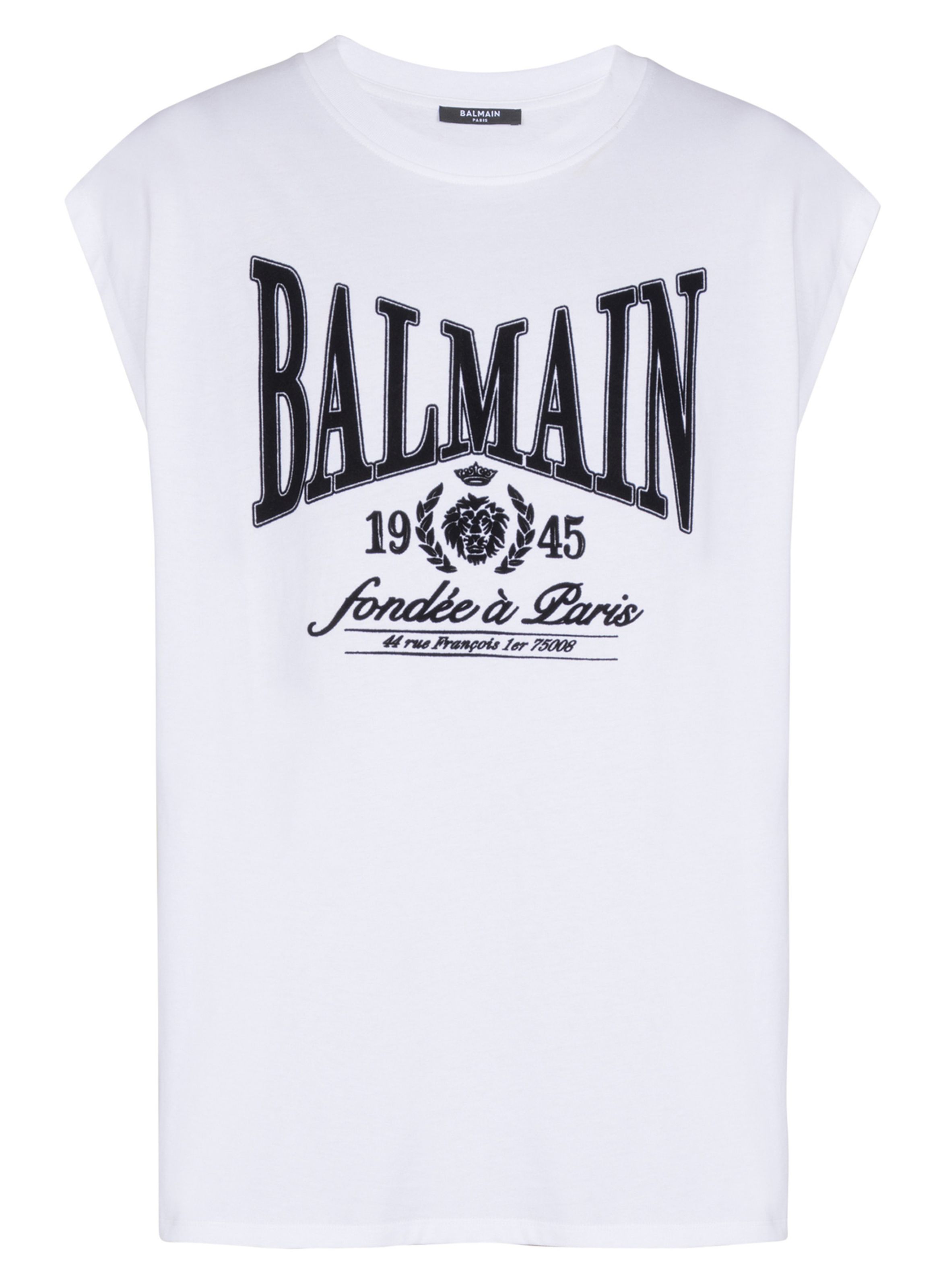 Débardeur décontracté avec imprimé BALMAIN Blanc