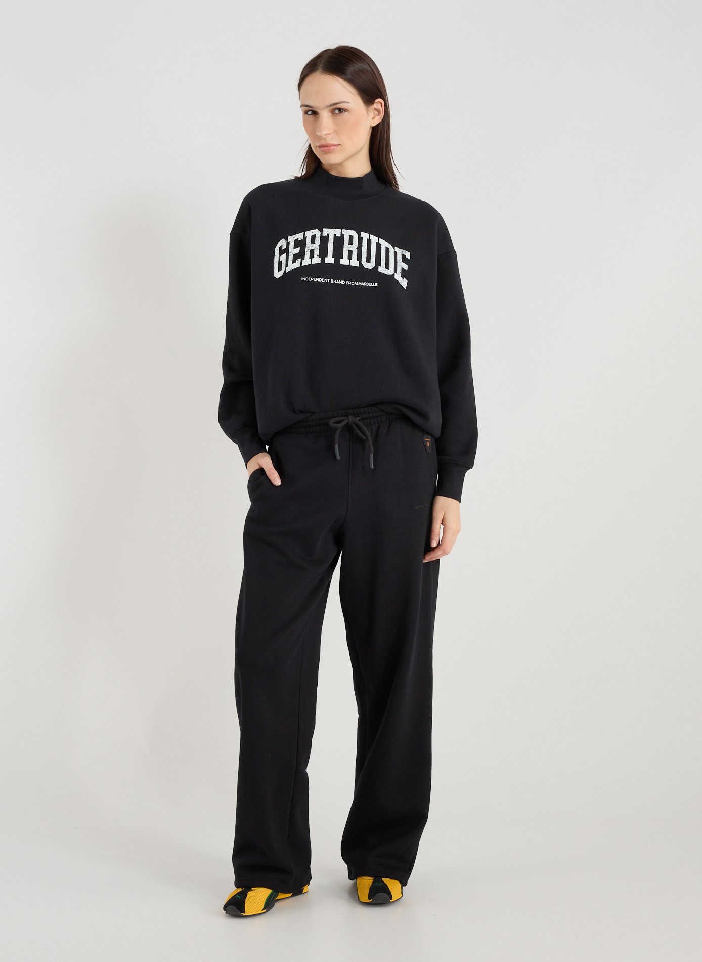 Solid blend cotton sweater GERTRUDE ET GASTON Black