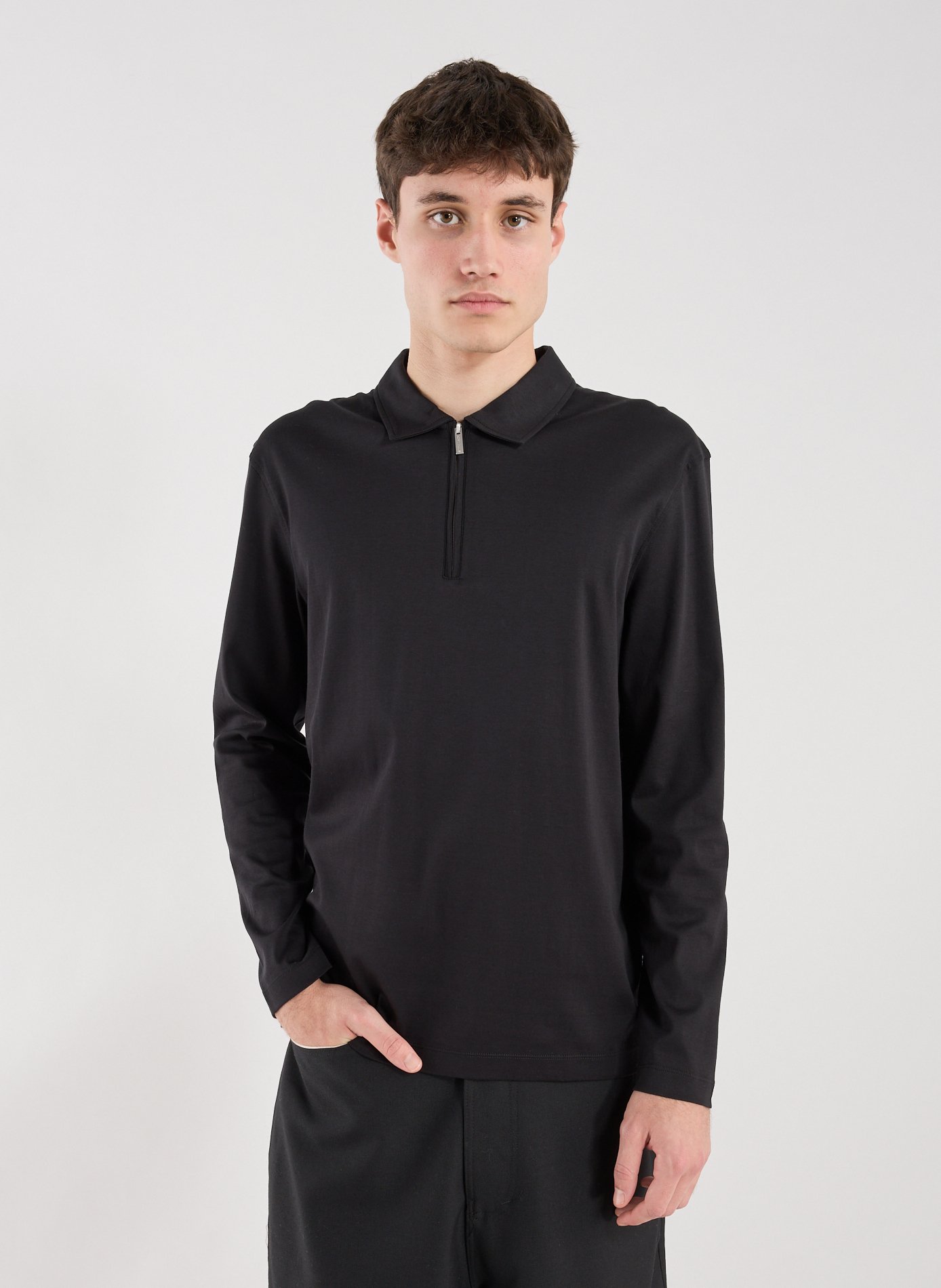 Wool zip-neck jumper STRELLSON Black