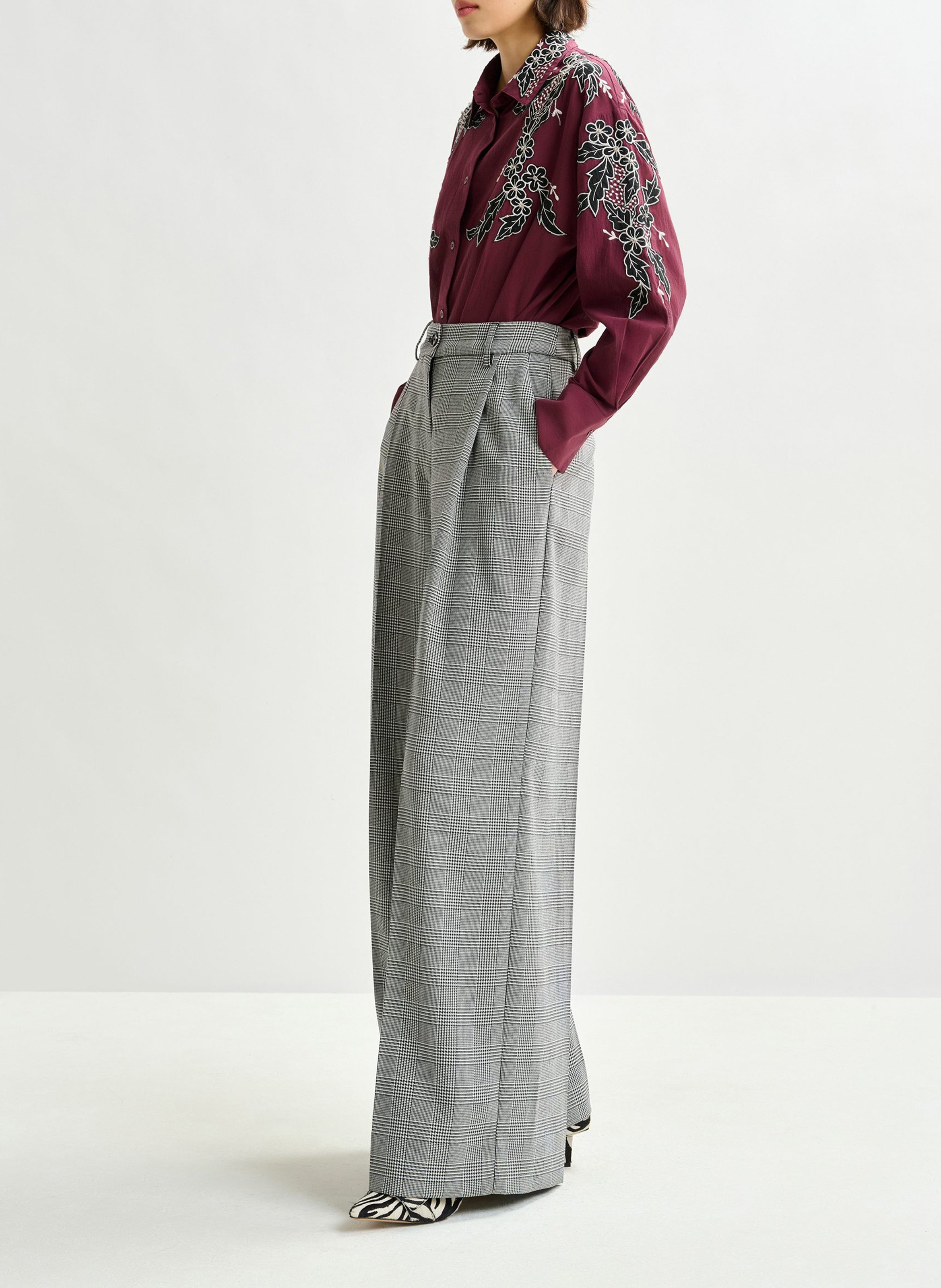 Pantalon large rayé invest ESSENTIEL ANTWERP Gris