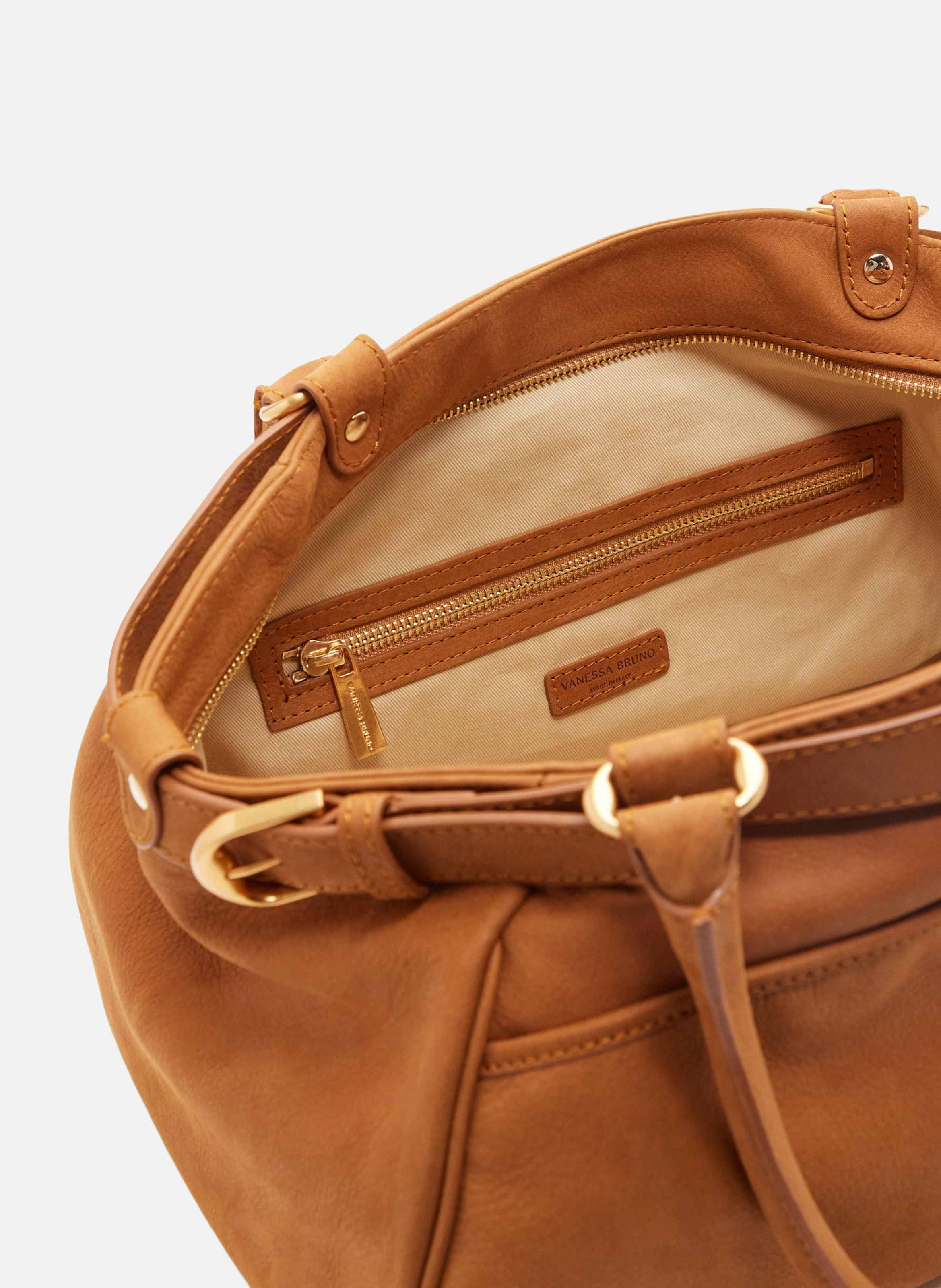 Grand sac lune en cuir VANESSA BRUNO Marron