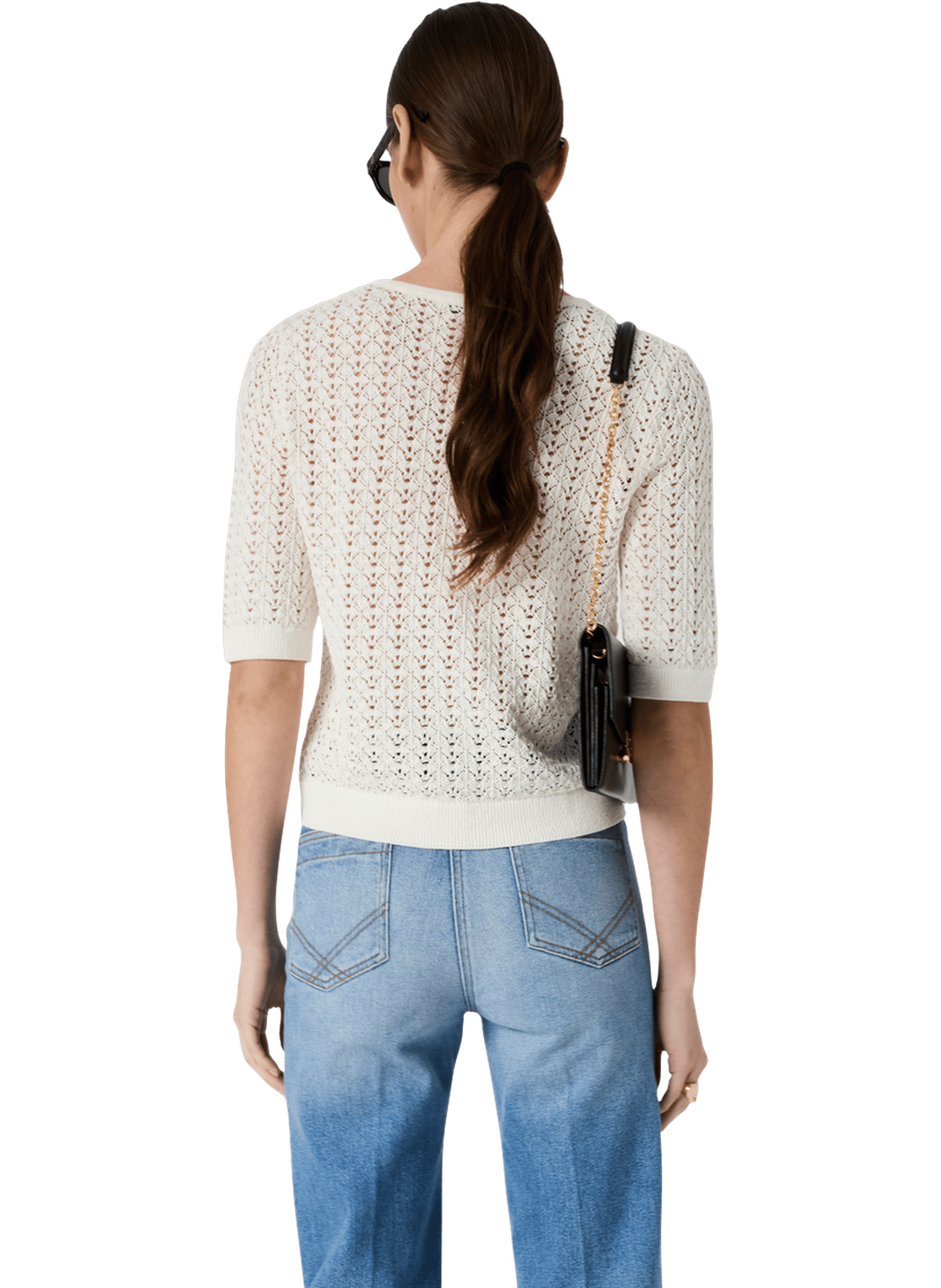 Pull en crochet à manches courtes - lazare GERARD DAREL Beige