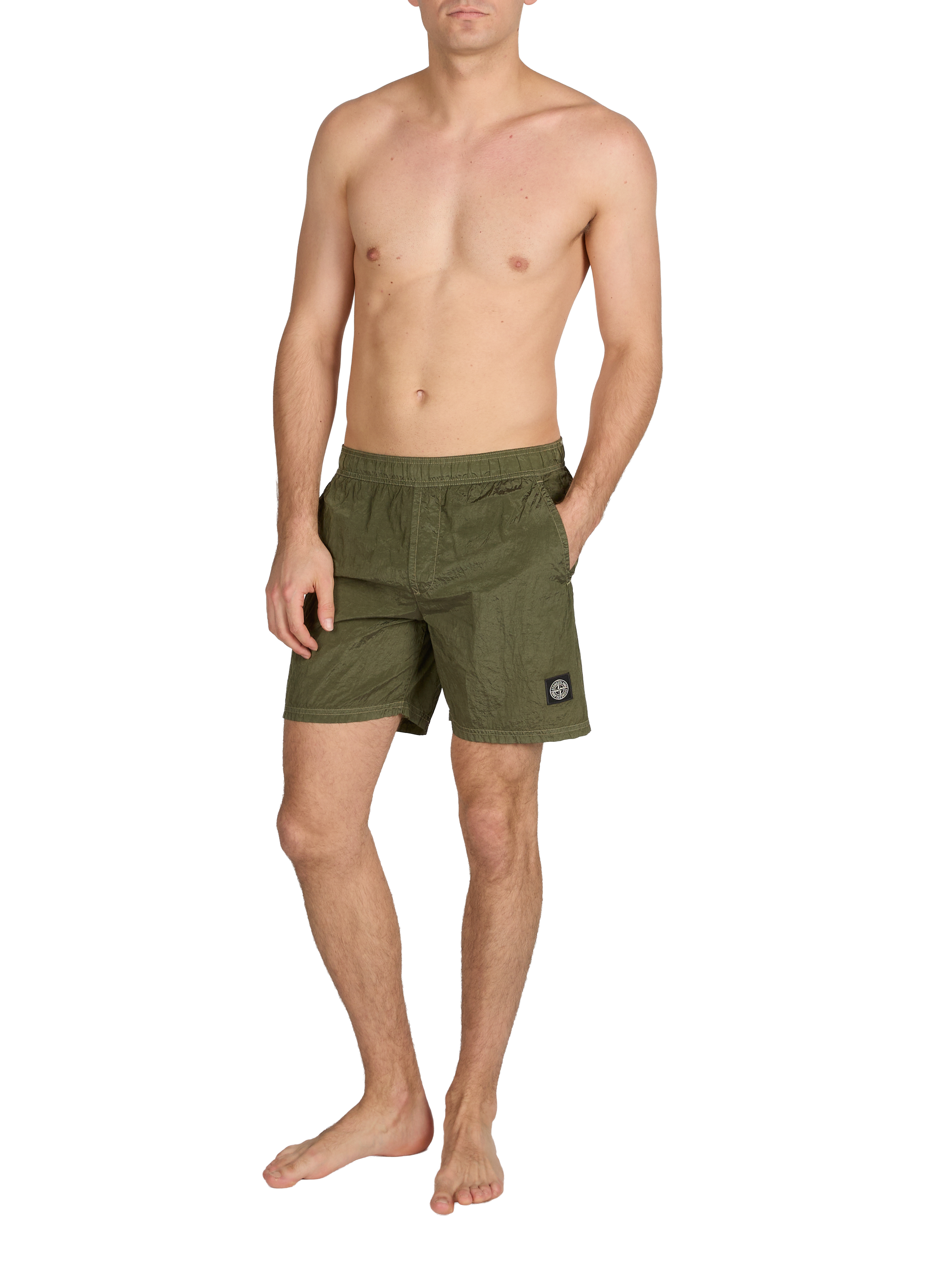 Short de bain  STONE ISLAND Kaki