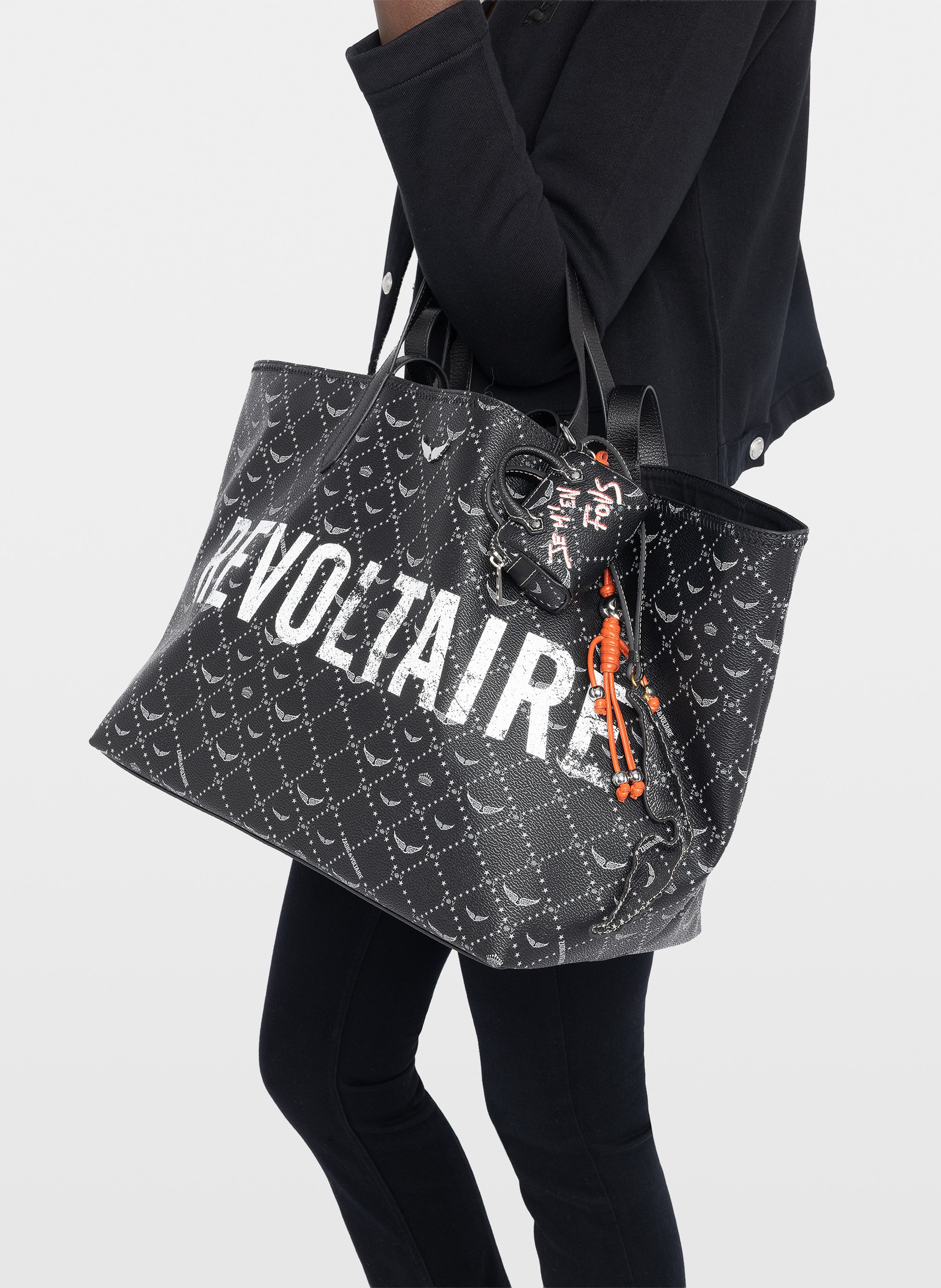 Sac cabas en toile monogramme z shopper xl ZADIG&VOLTAIRE Noir