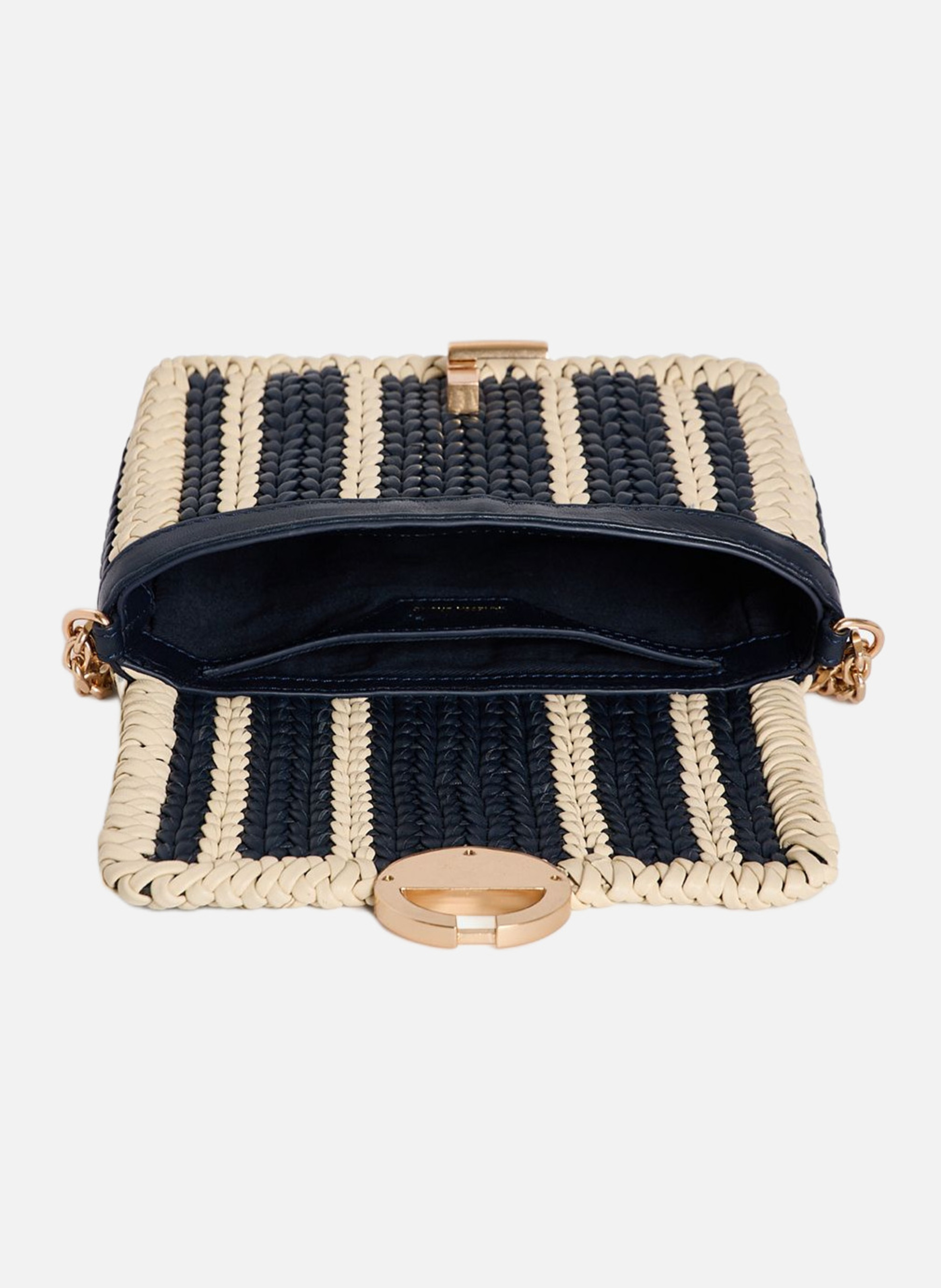 Petit sac moon en cuir tressé VANESSA BRUNO Bleu