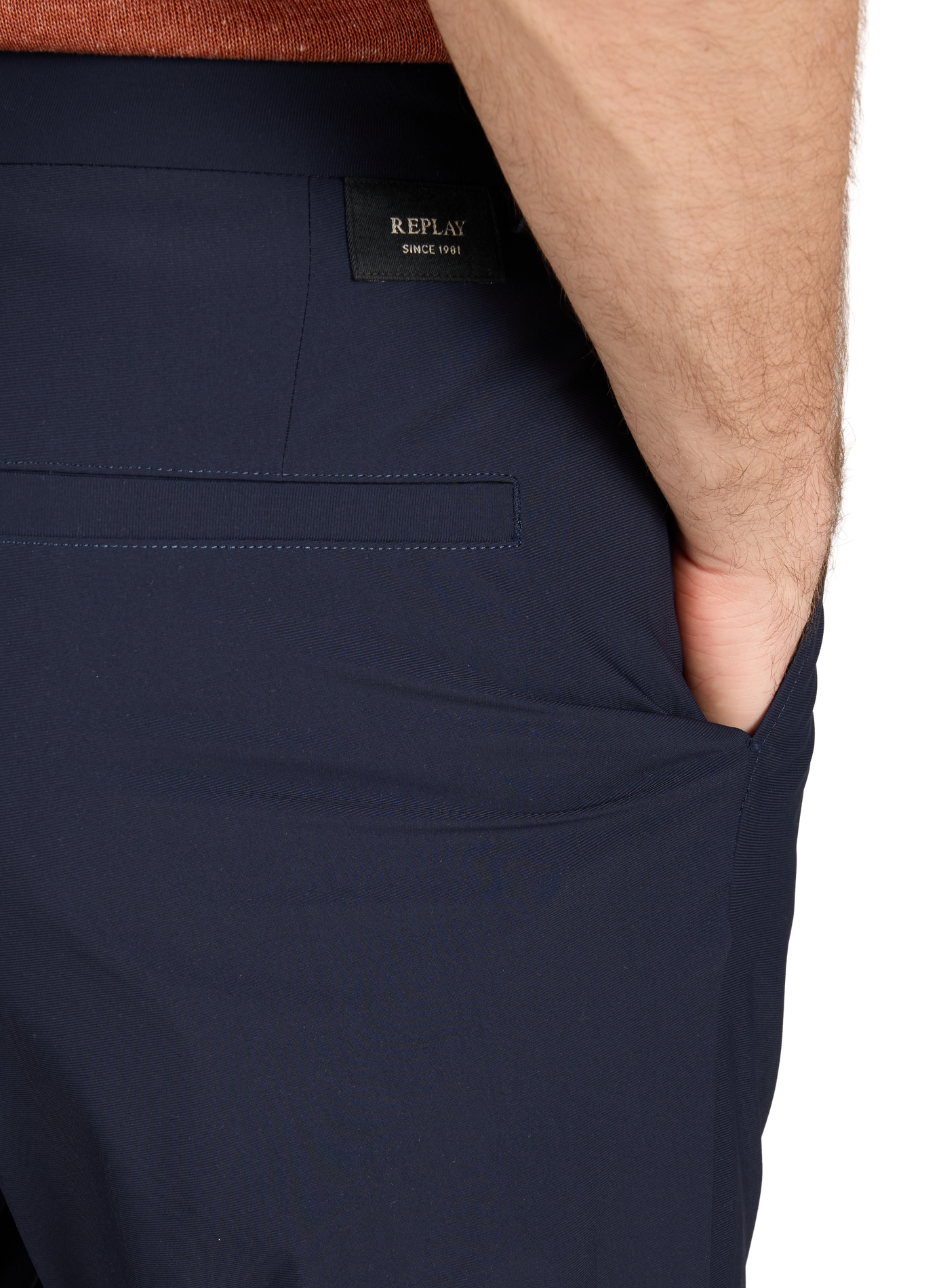 Pantalon droit uni REPLAY Bleu