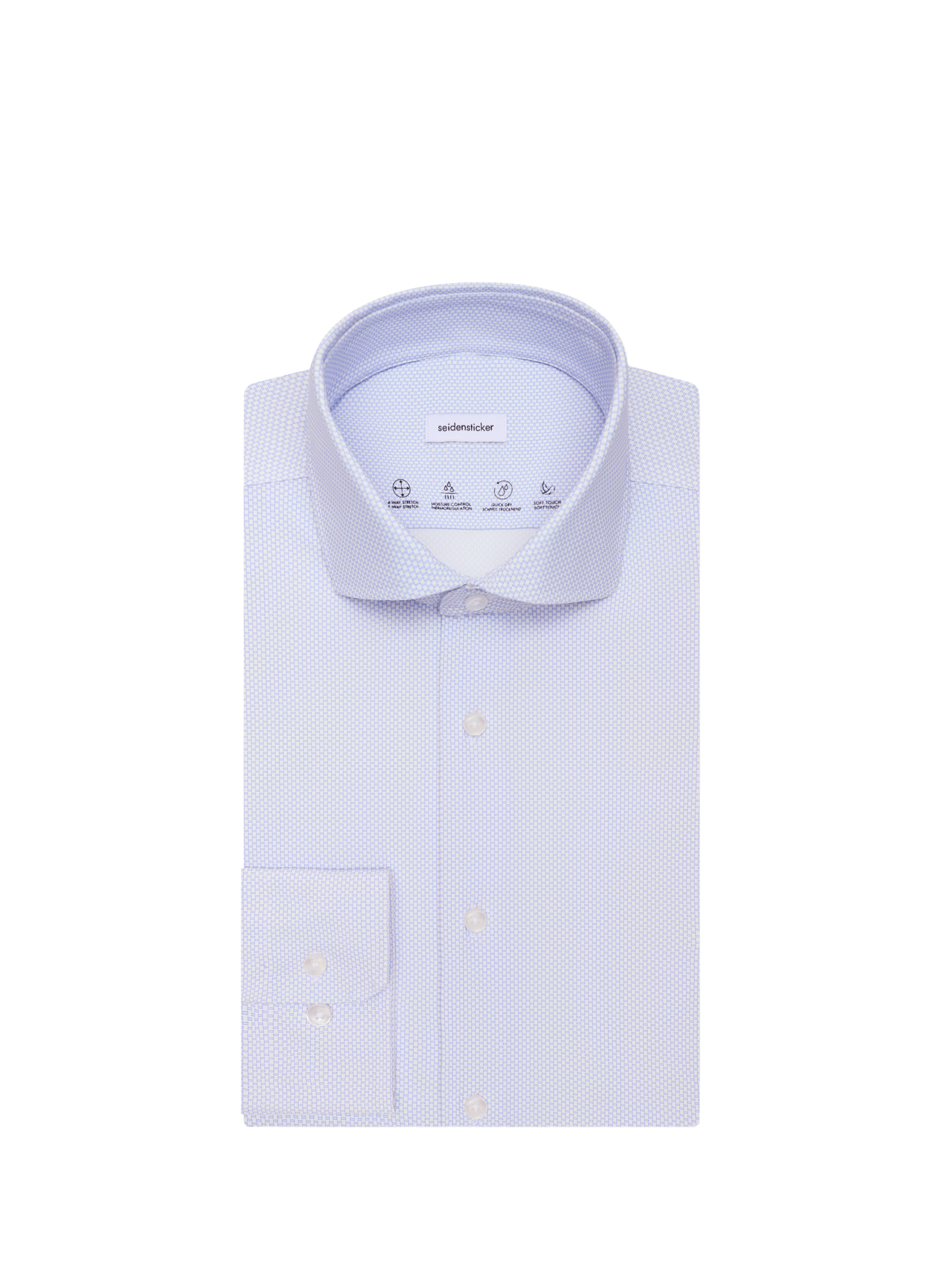 Chemise à manches longues imprimée en coton SEIDENSTICKER Bleu