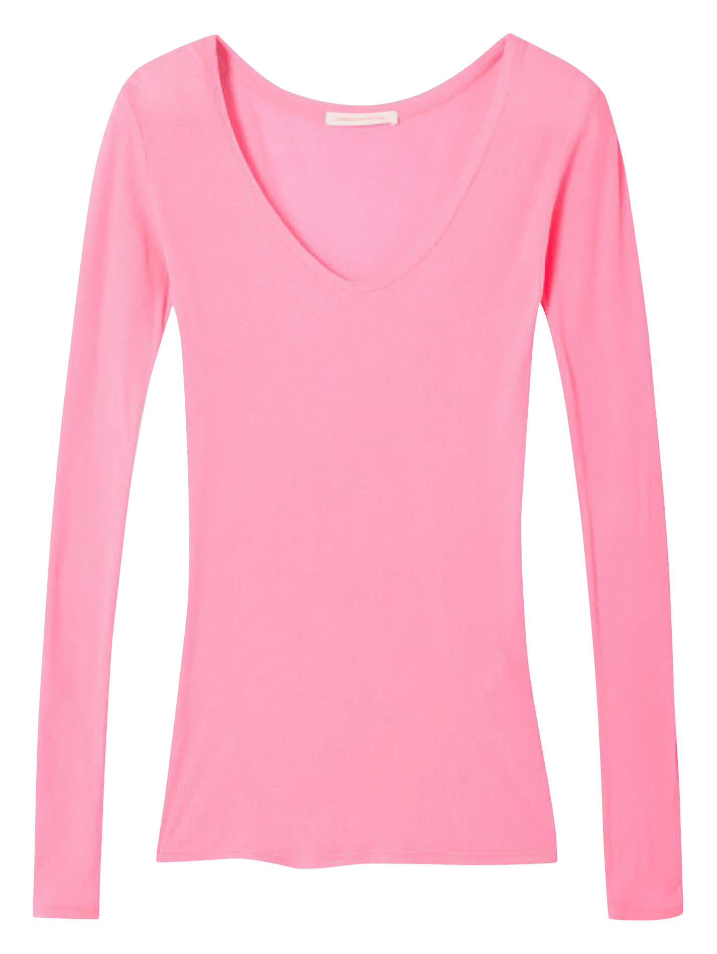 Tee-shirt col v ajusté en coton massachusetts AMERICAN VINTAGE Rose