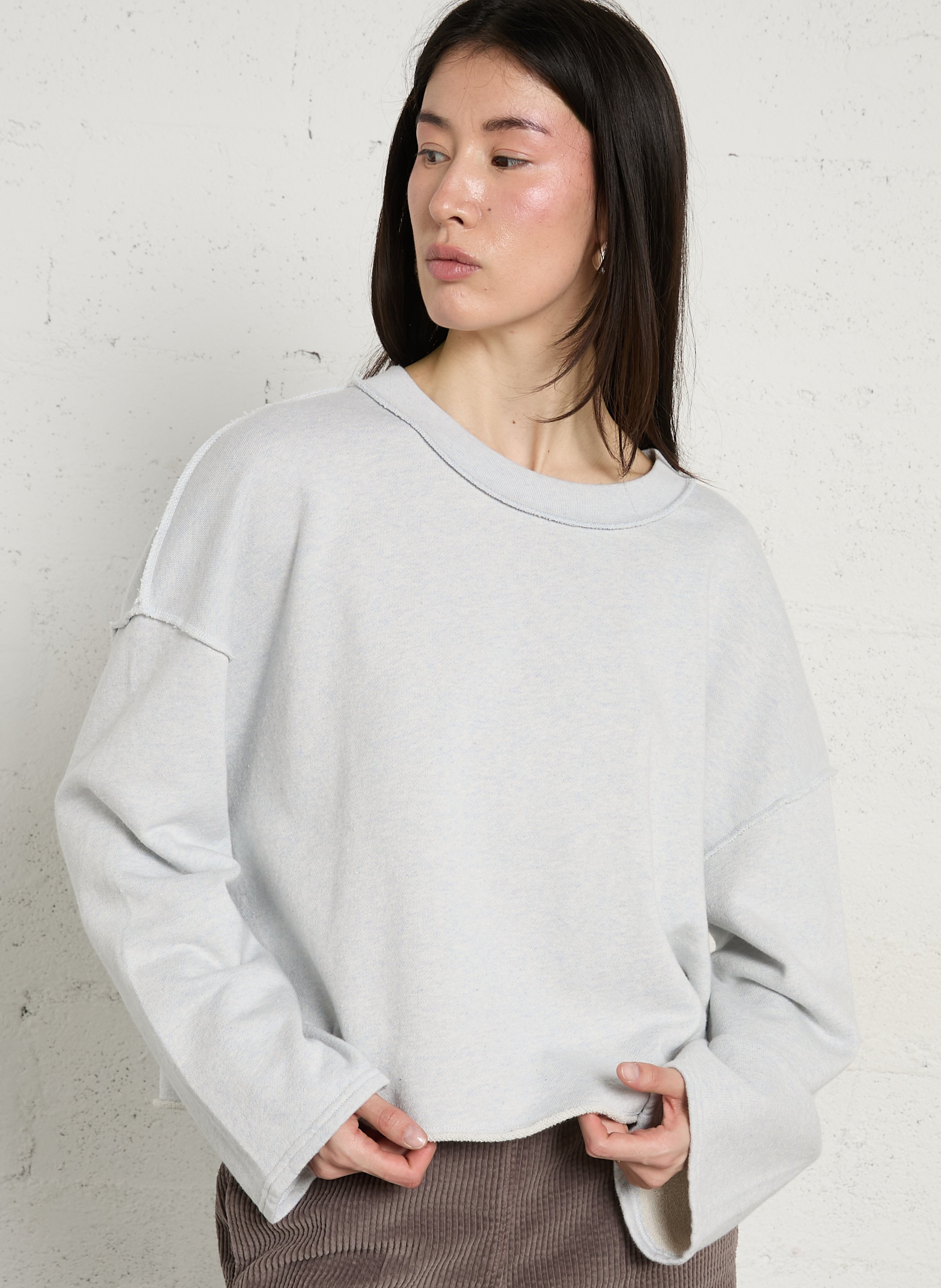 Sweat oversize col rond en coton dantown AMERICAN VINTAGE Bleu