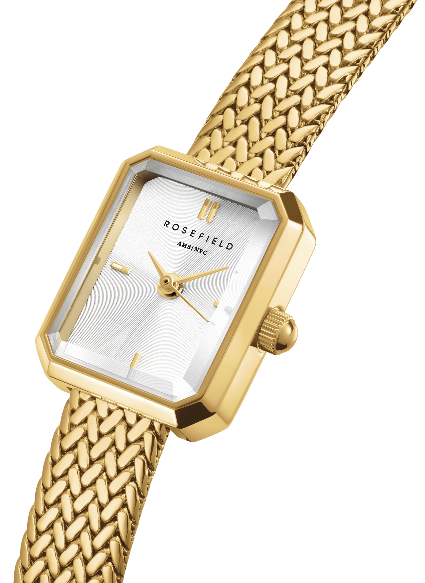 Montre analogique Mini Octagon en acier inoxydable ROSEFIELD Blanc