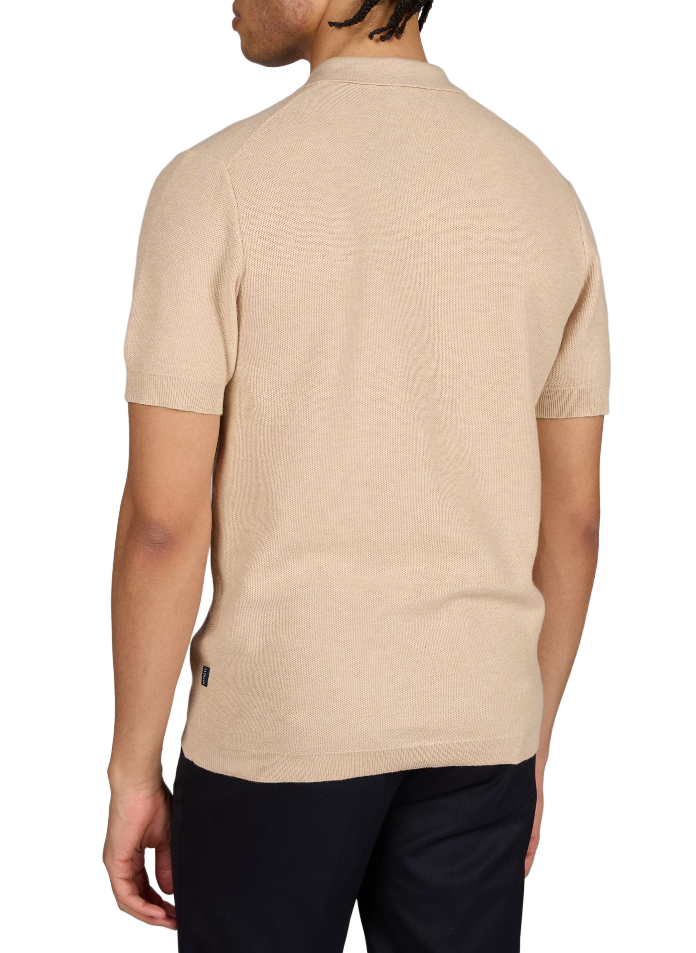 Short-sleeved polo in piqué cotton and cashmere HACKETT Beige