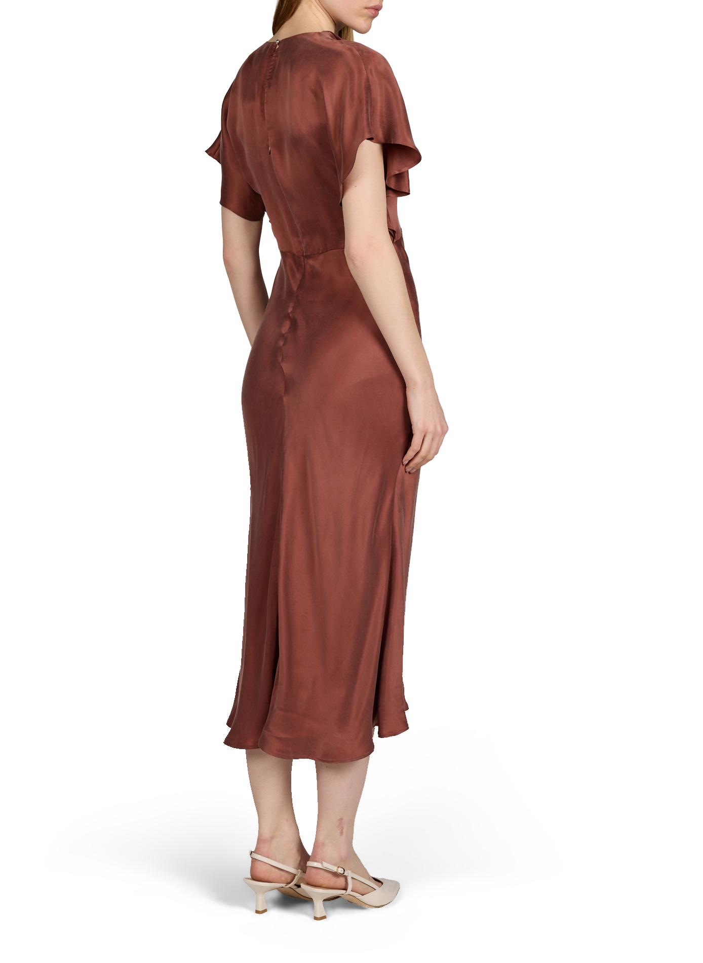 Robe longue cintrée fluide BOSS Rouge