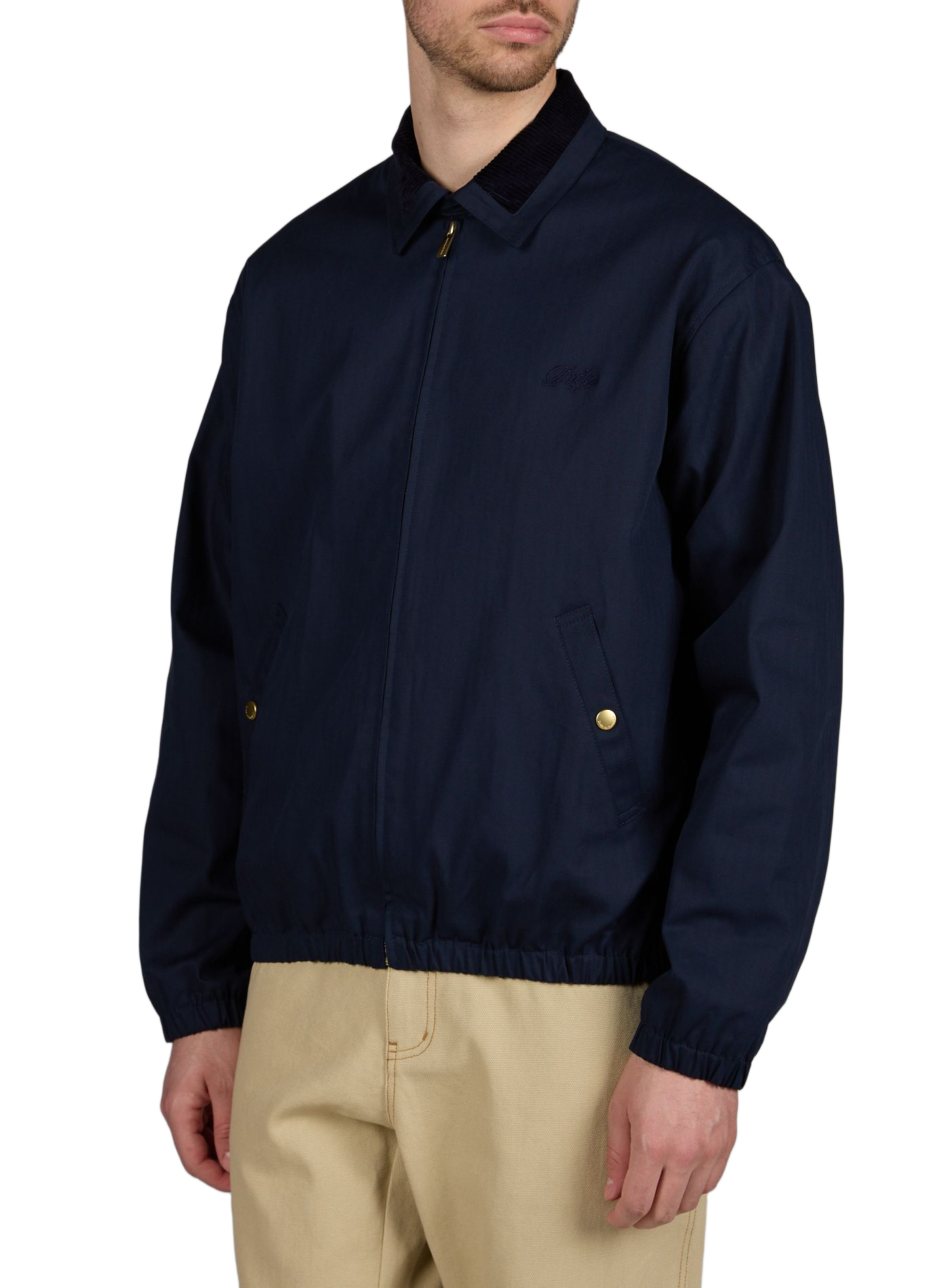 Corduroy collar jacket in blended cotton DROLE DE MONSIEUR Blue
