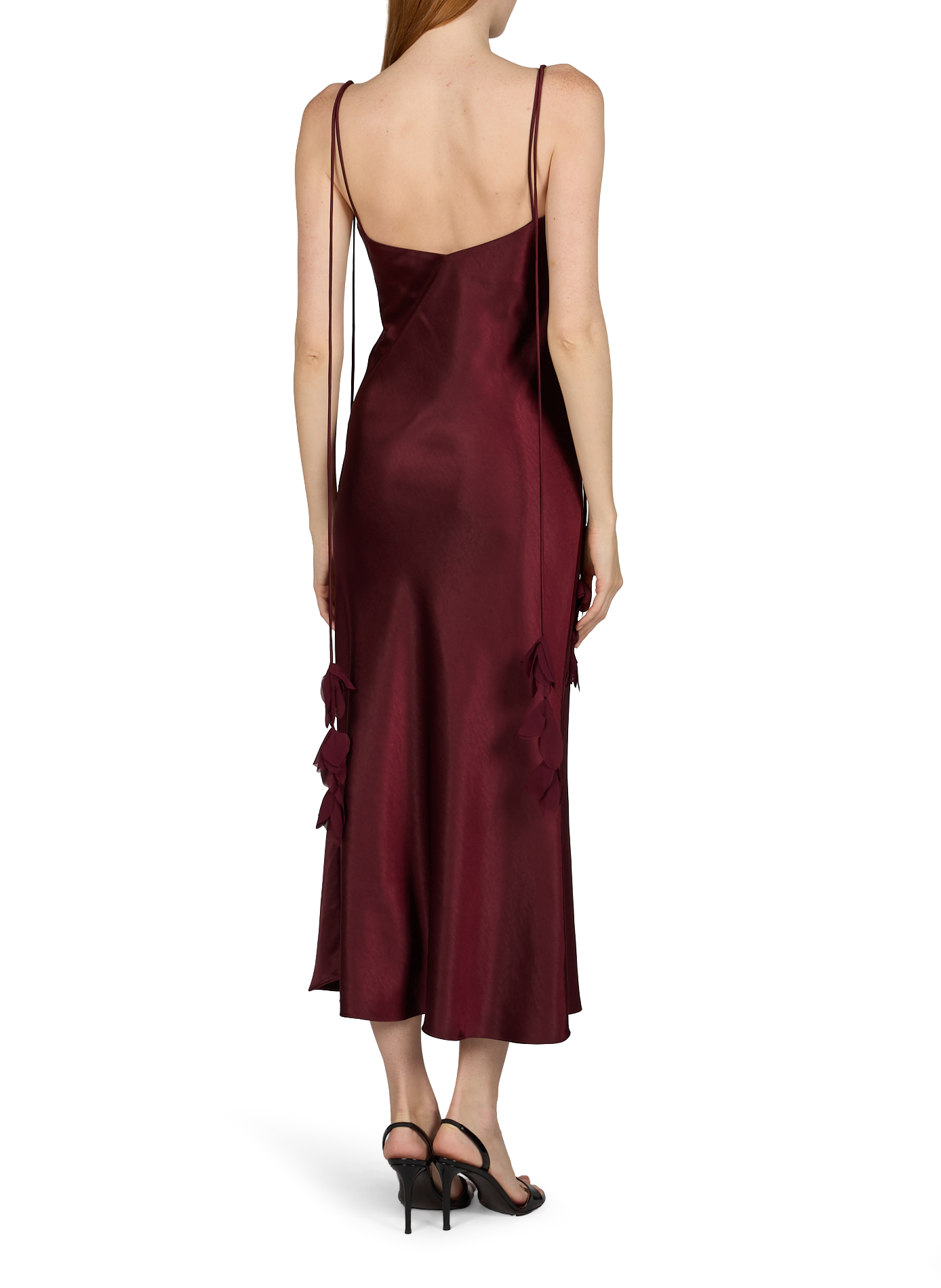 Long satin Dress SELF PORTRAIT Red