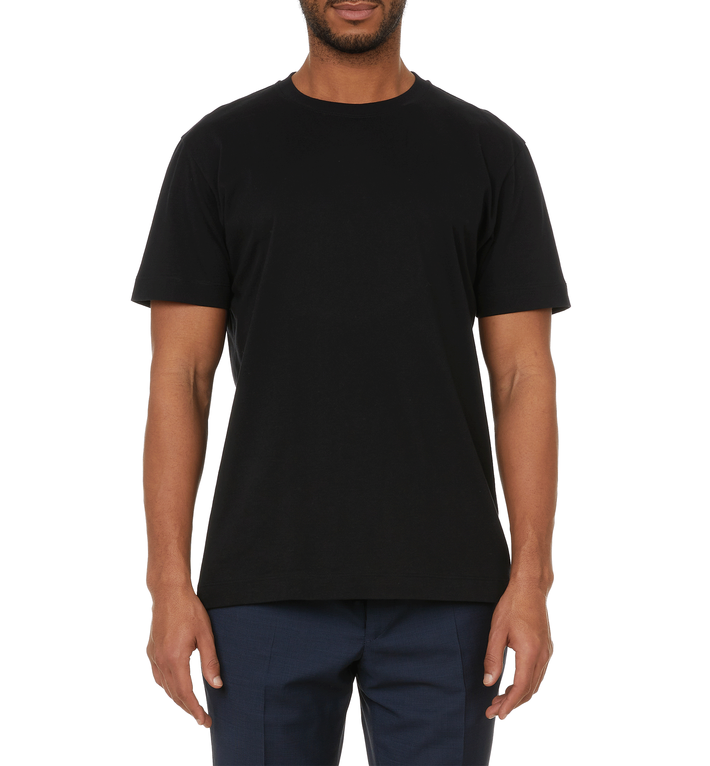 Organic cotton round-neck T-shirt AU PRINTEMPS PARIS Black