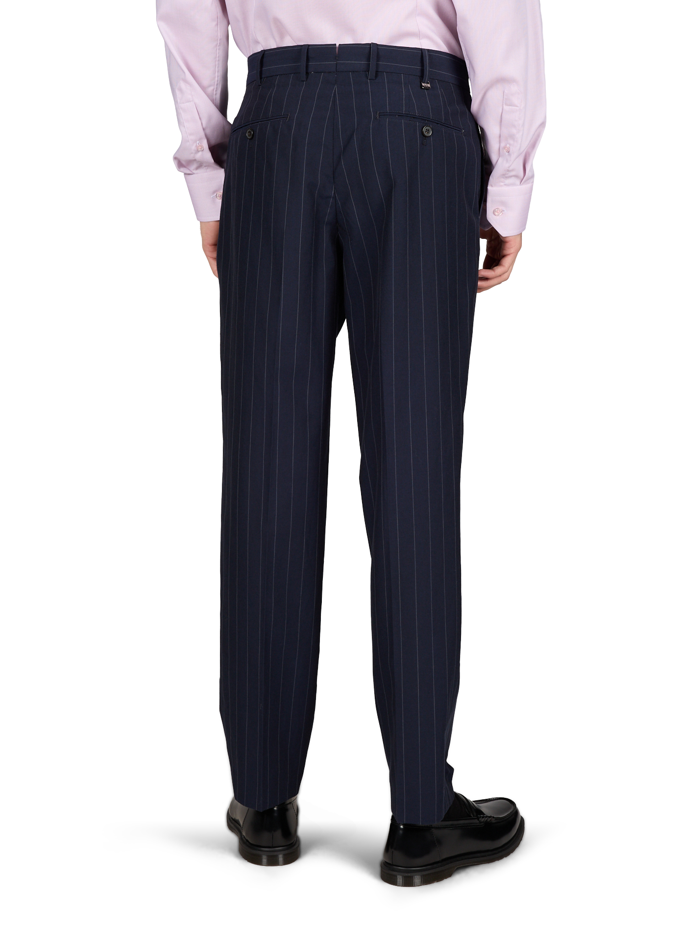 Pantalon à rayures en coton et laine vierge PT01 Bleu