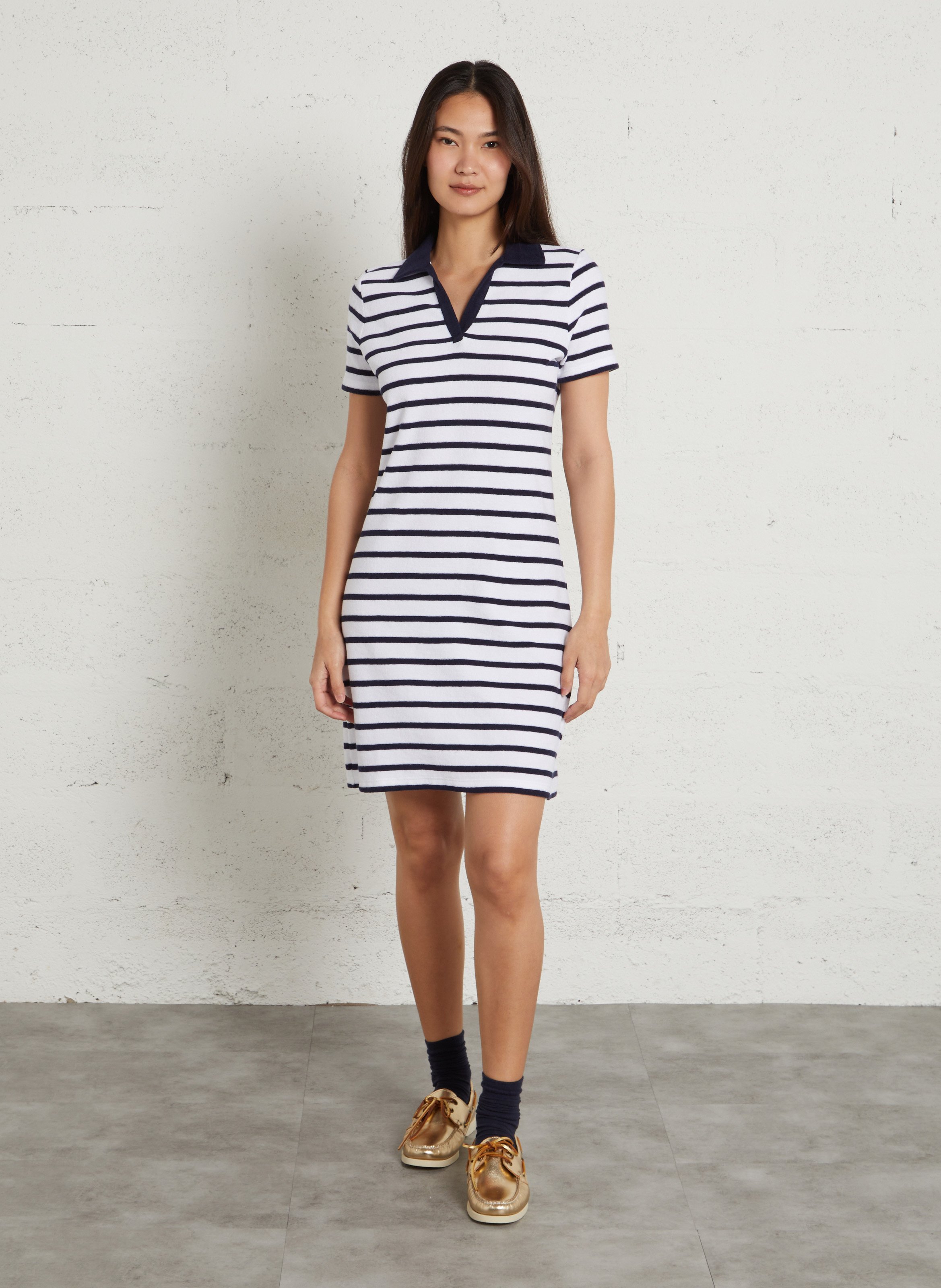 Robe courte en coton deauville ARMOR-LUX Blanc