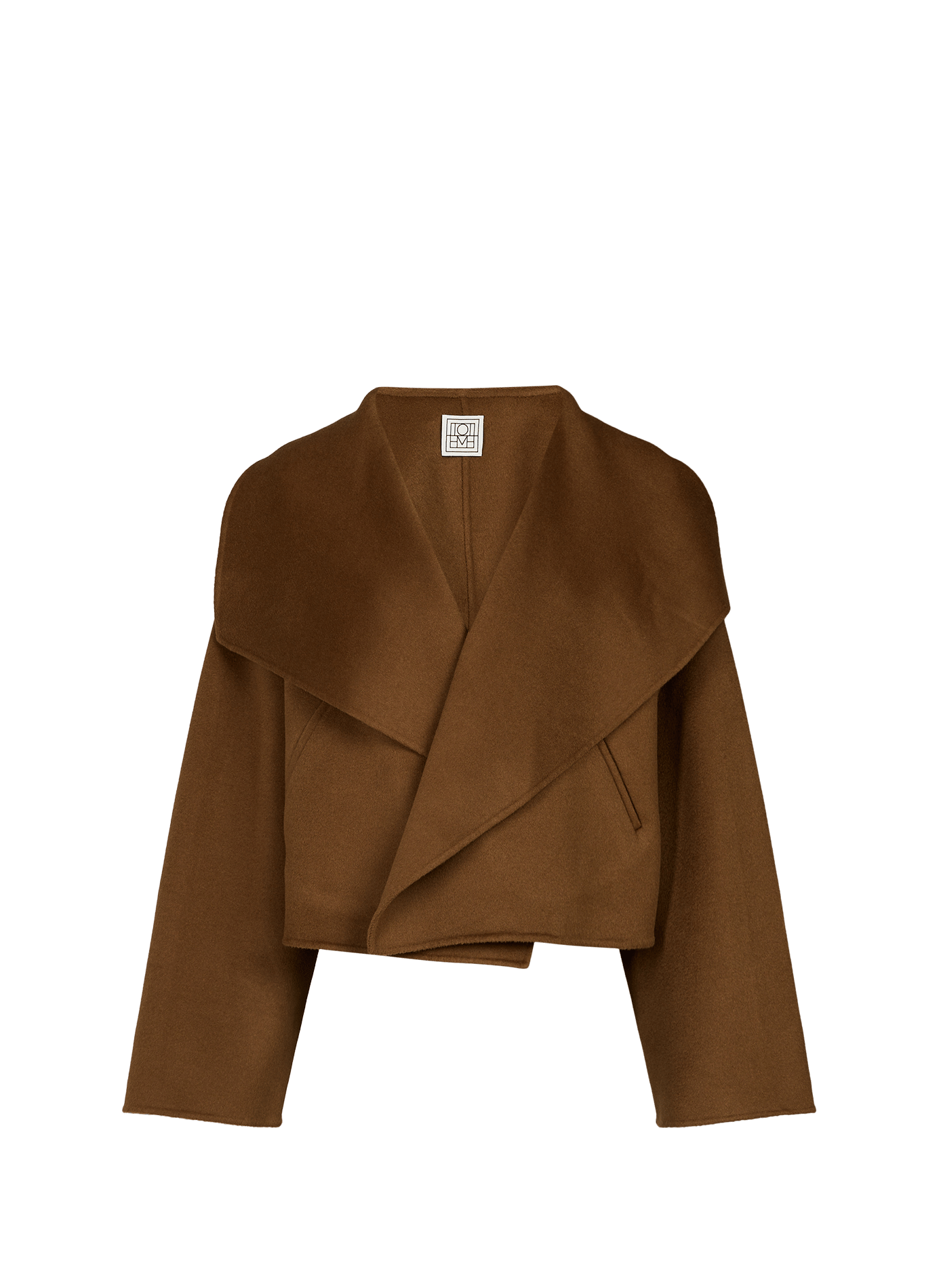 Veste à col fluide en laine TOTEME Marron