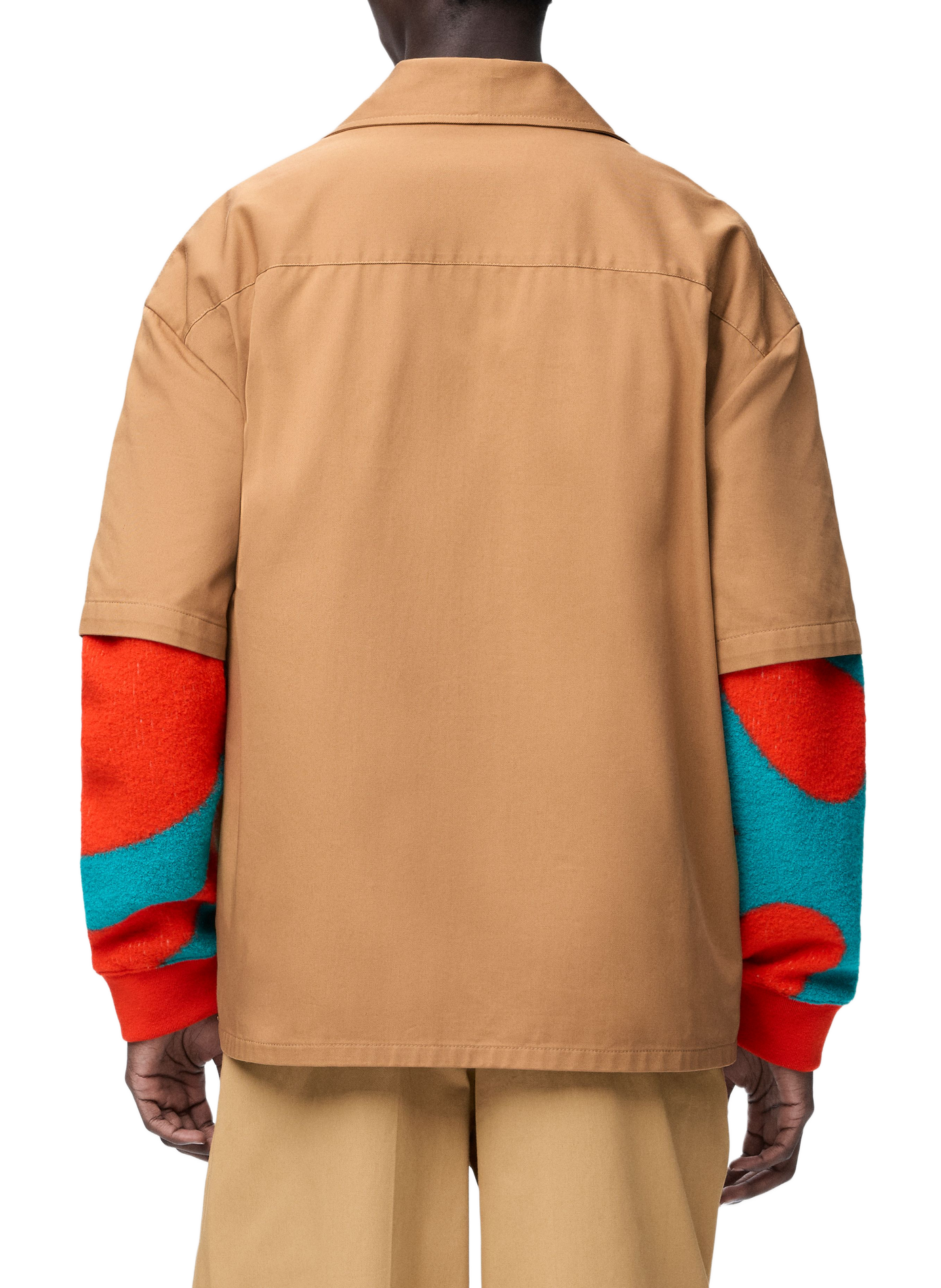 Chemise manches courtes en garbadine coton LOEWE Beige
