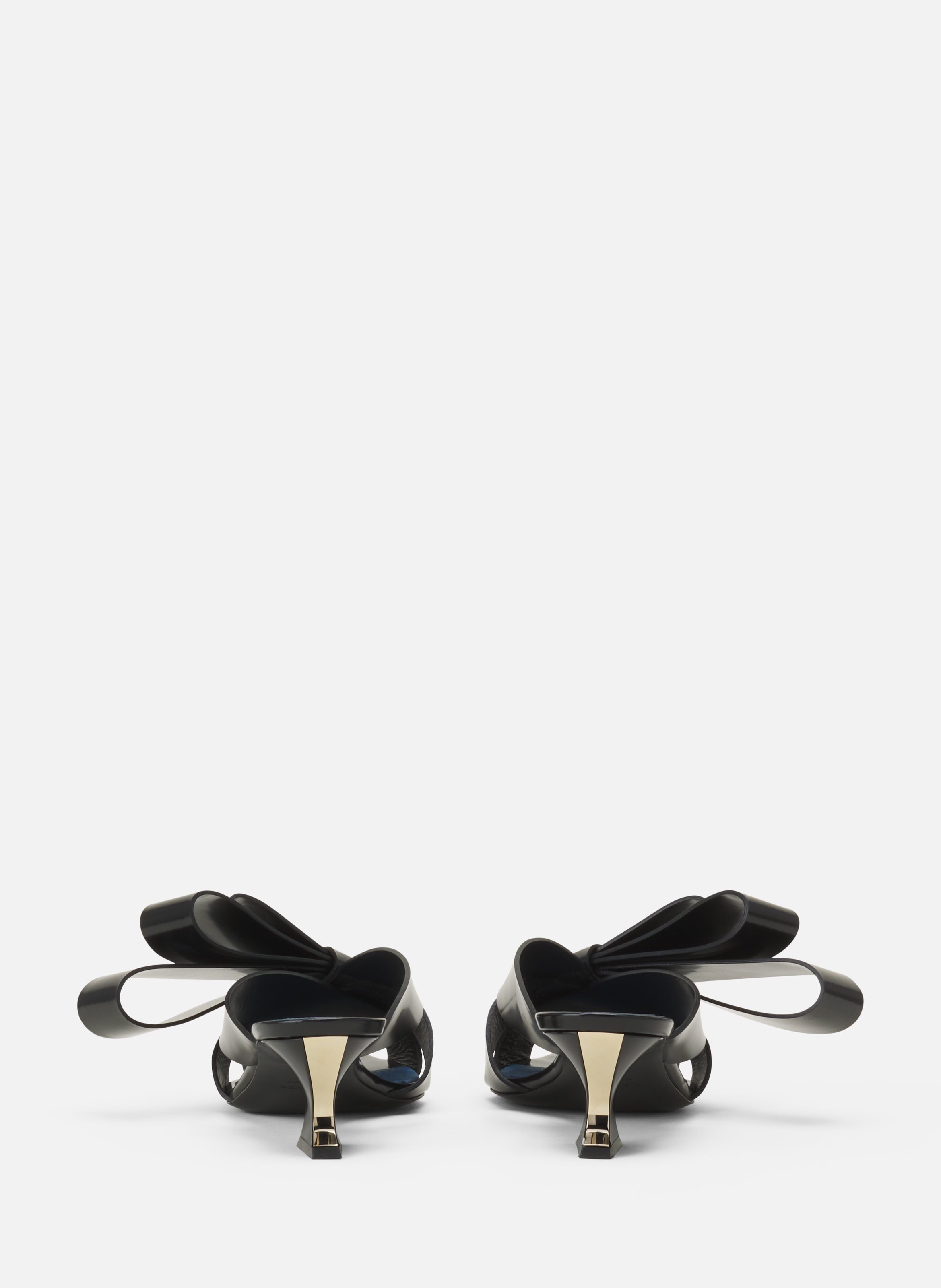 Mule à talon cadeau en cuir LANVIN Noir