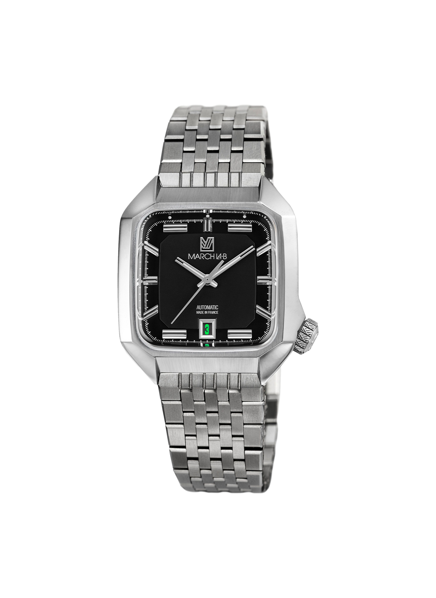 Montre automatique AM2 Slim en acier inoxydable MARCH LA.B Noir